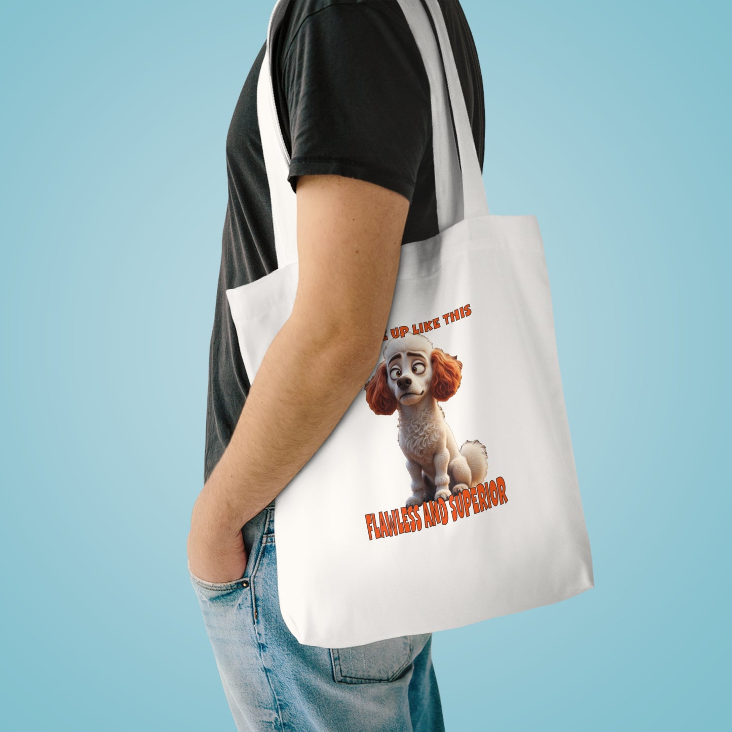 Funny Bulldog Canvas Tote Bag - 'I May Look Grumpy' Design with 5-Color Straps