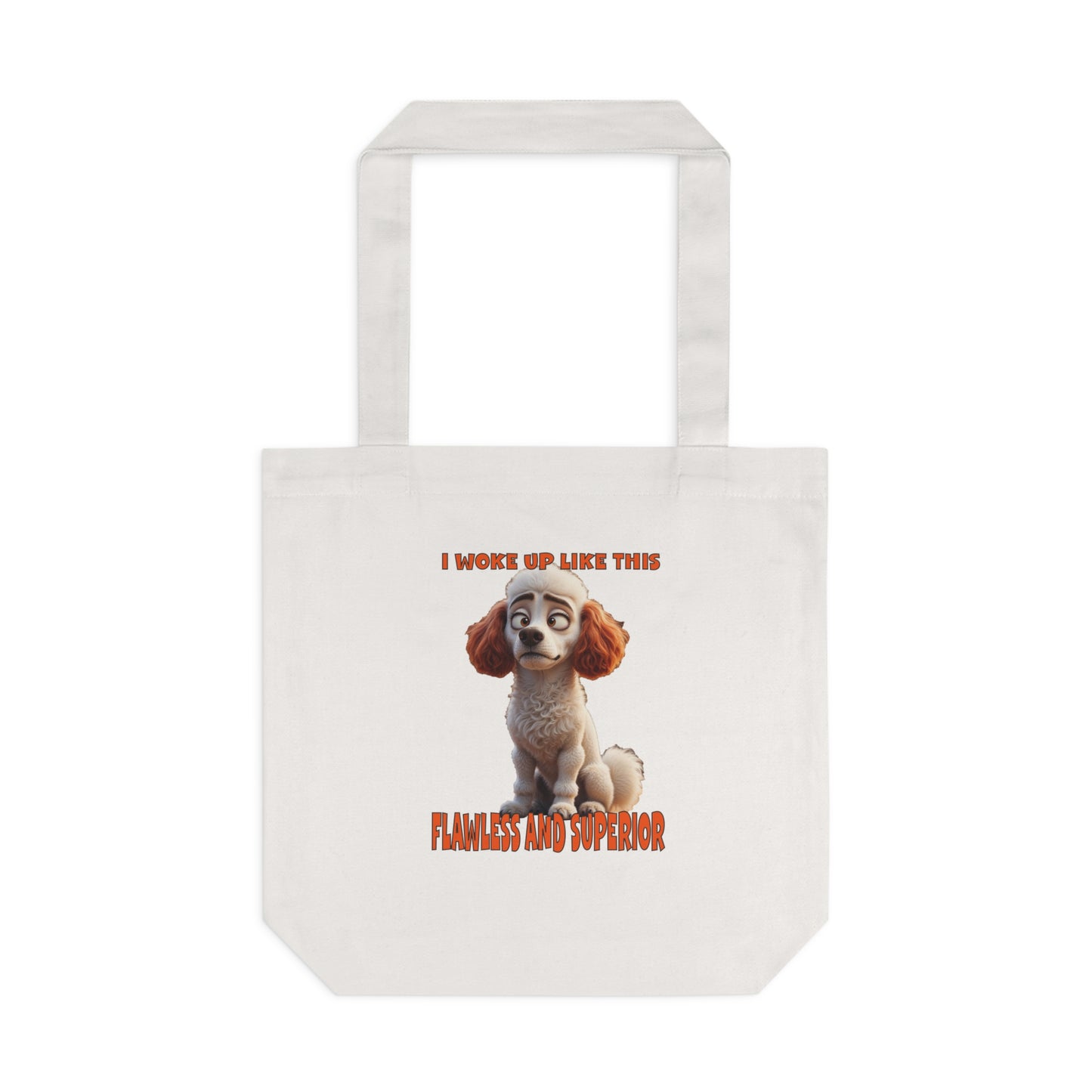 Funny Bulldog Canvas Tote Bag - 'I May Look Grumpy' Design with 5-Color Straps