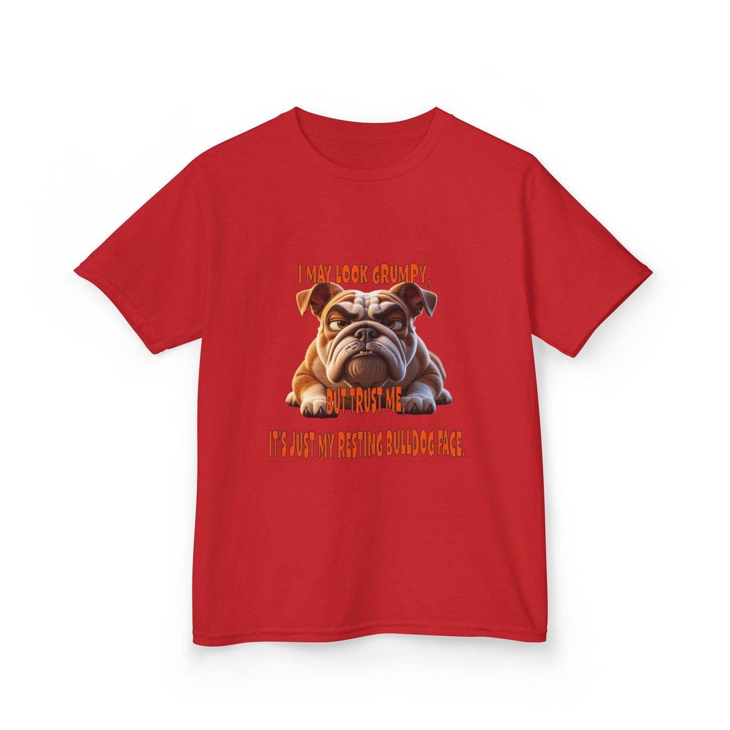 Funny Kids Bulldog Tee - "I May Look Grumpy, Just My Resting Face"