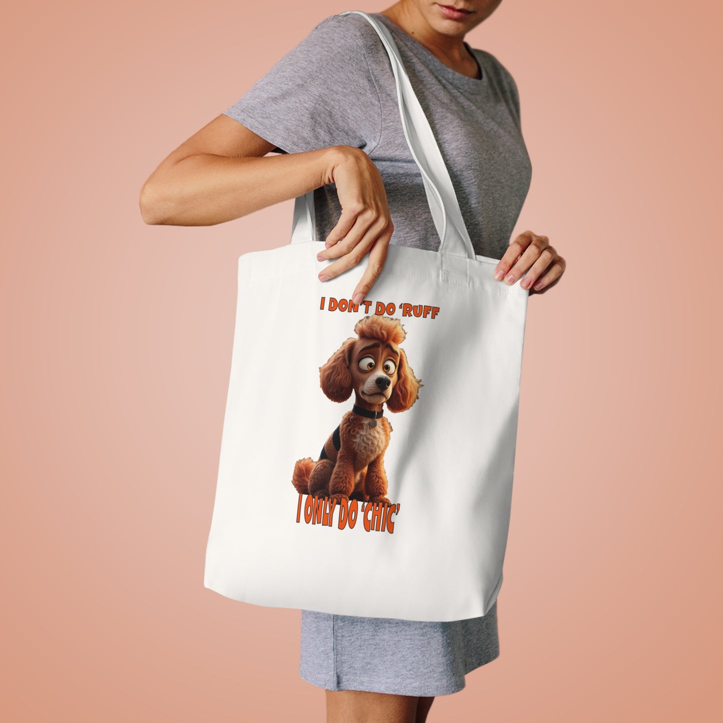 Poodle Tote Bag - Funny Cotton Tote Bag for Poodle Lovers