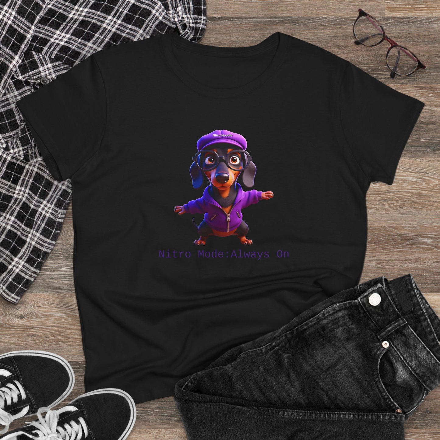 Nitro Noodle Cute Dog Tee, Casual Women's Shirt, Gift for Dog and Animal Lovers, Fun Everyday Wear, Cute Summer Top, Animal Lover Tee, Unique Fashion