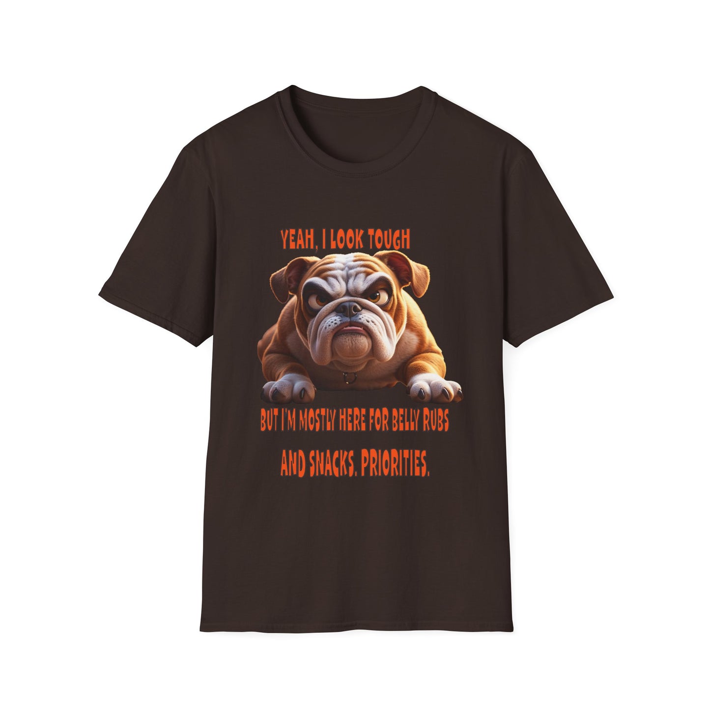 Funny Grumpy Bulldog T-Shirt - Perfect Gift for Dog Lovers - "I look Tough"