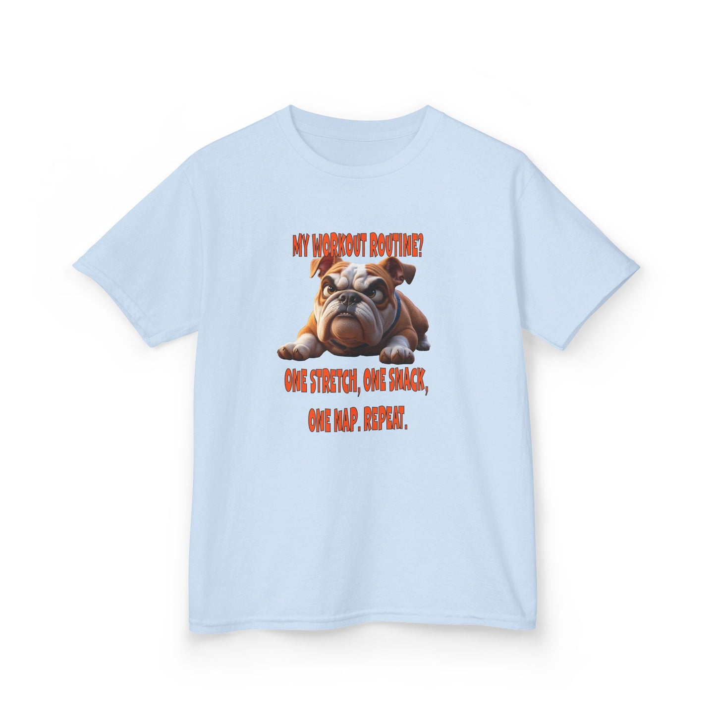 My Workout Routine! Kids funny Bulldog tee.