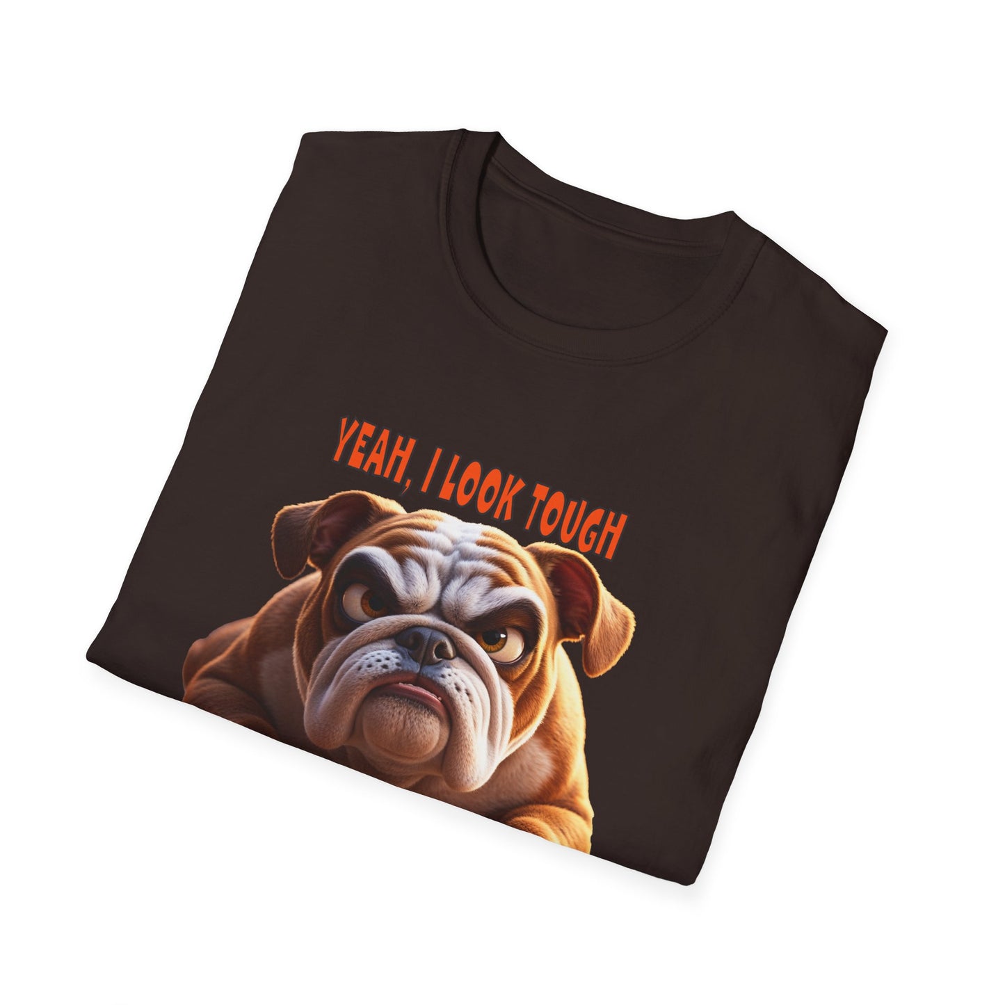 Funny Grumpy Bulldog T-Shirt - Perfect Gift for Dog Lovers - "I look Tough"