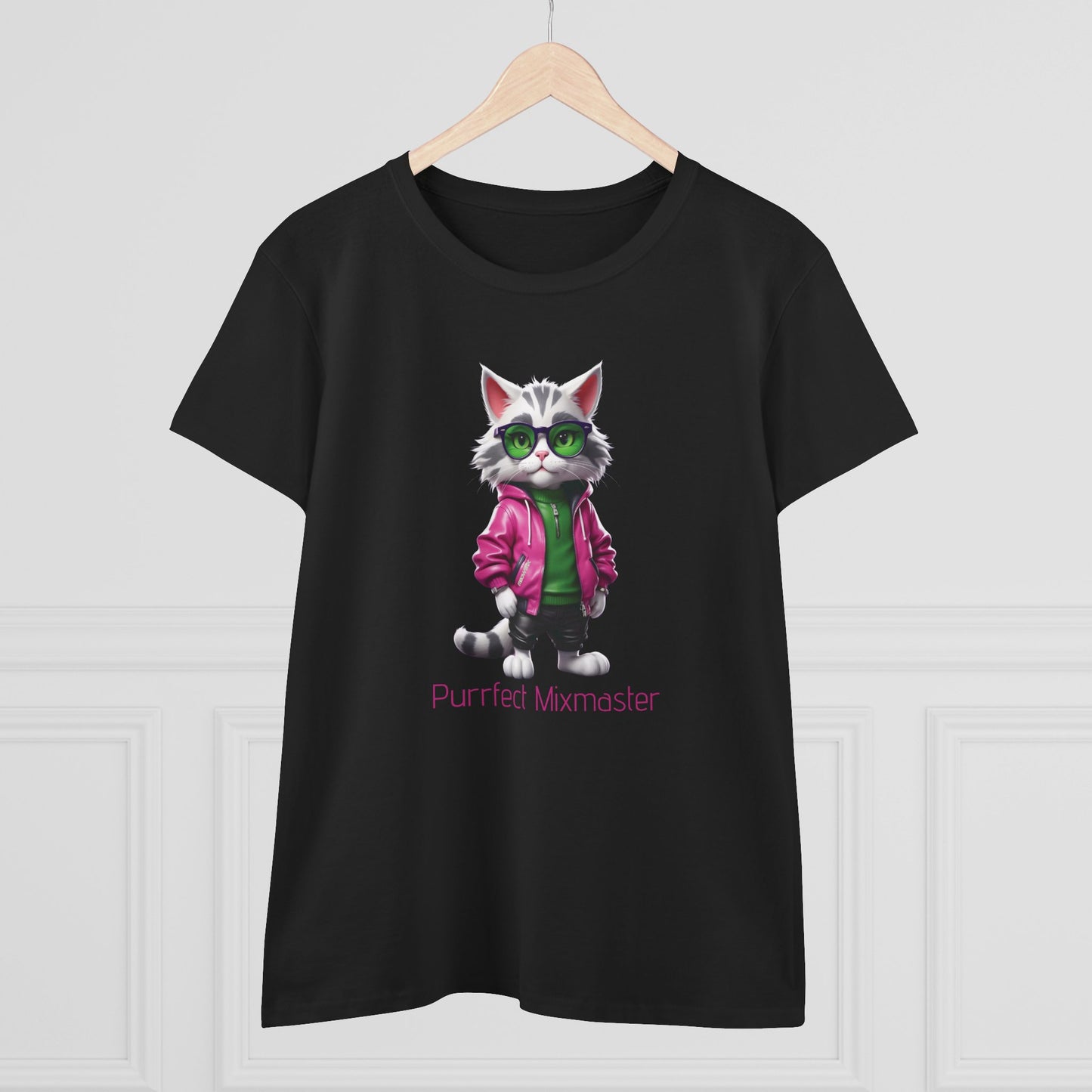 Meowtrix Cool Cat Tee, Casual Women's Shirt, Gift for Cat and Animal Lovers, Fun Everyday Wear, Cute Summer Top, Animal Lover Tee, Unique Fashion