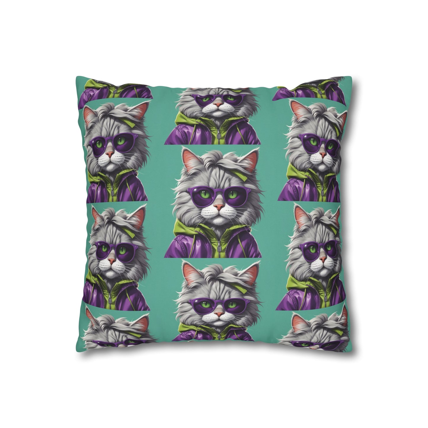 Square Pillowcase Cool Cats with Tude Design - "I was cool before it was cool"