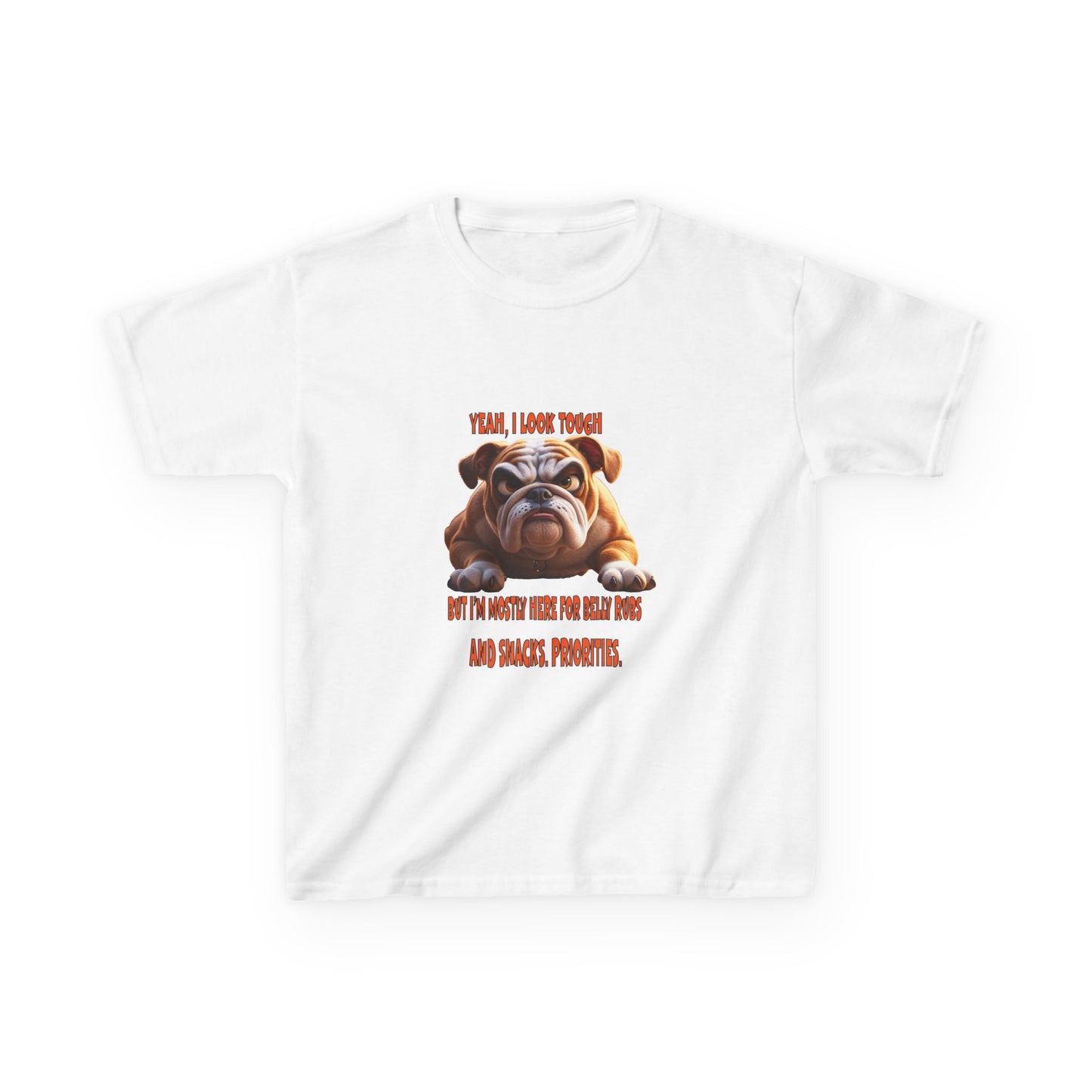 Funny Kids Bulldog Tee - "I look tough"