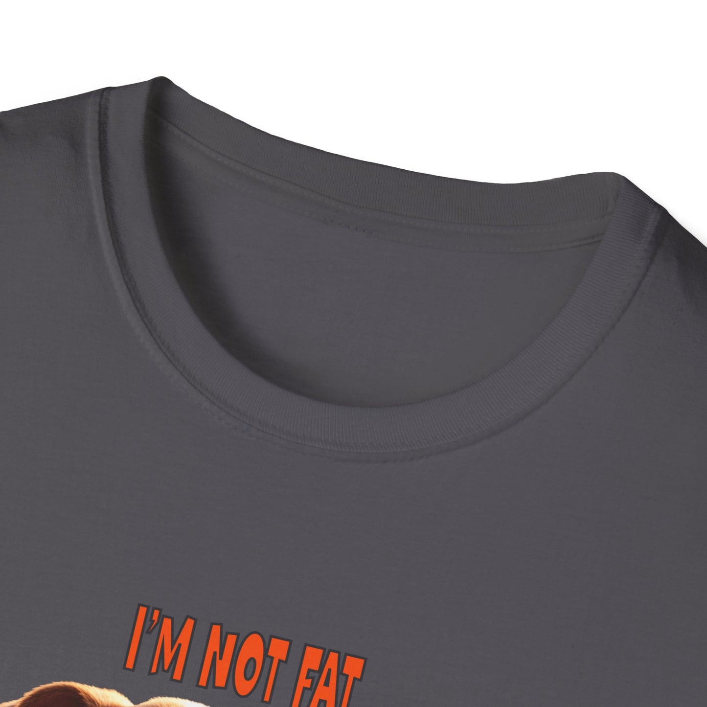Funny Grumpy Bulldog T-Shirt - Perfect Gift for Dog Lovers - "I'M not fat, I'm fluffily challenged!"