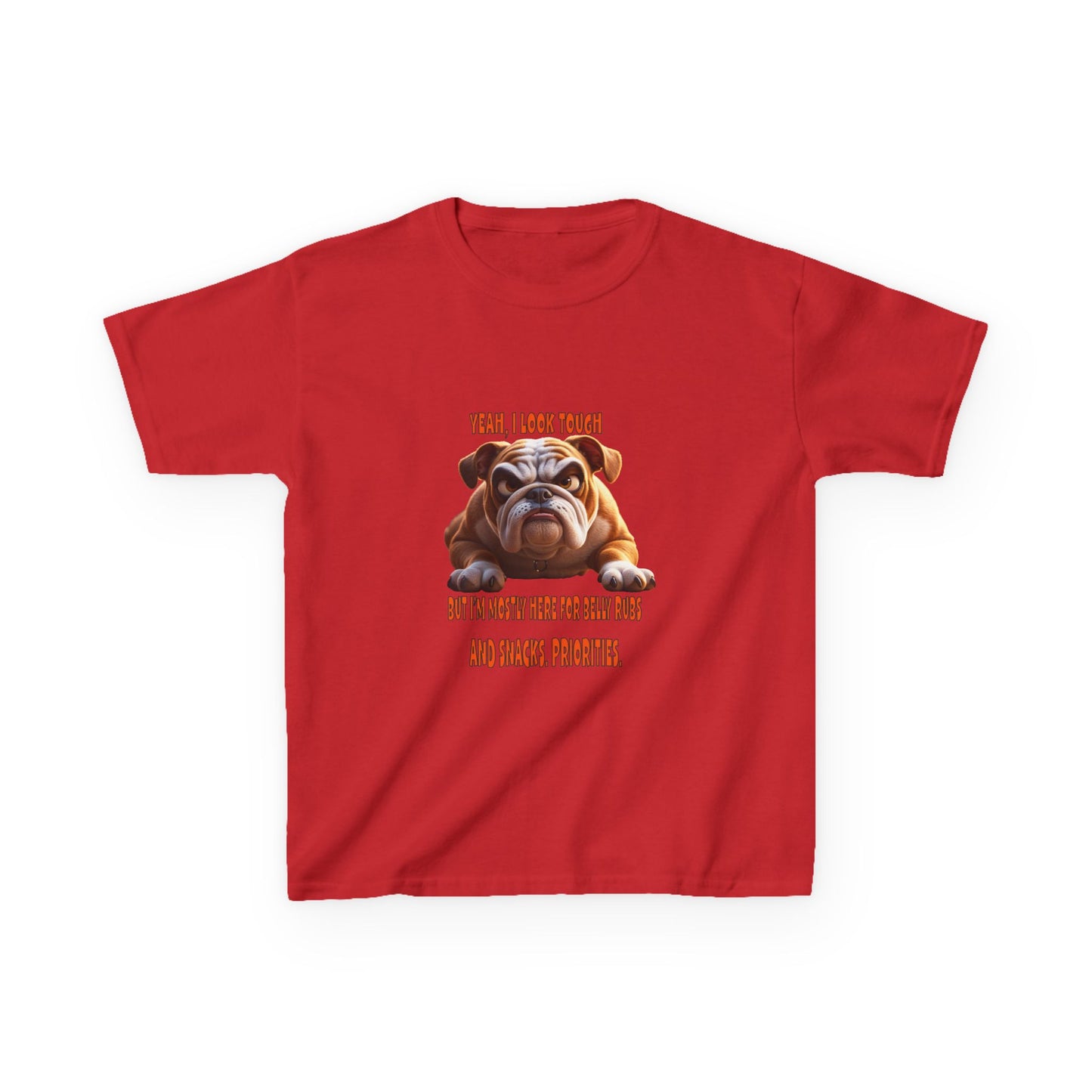 Funny Kids Bulldog Tee - "I look tough"