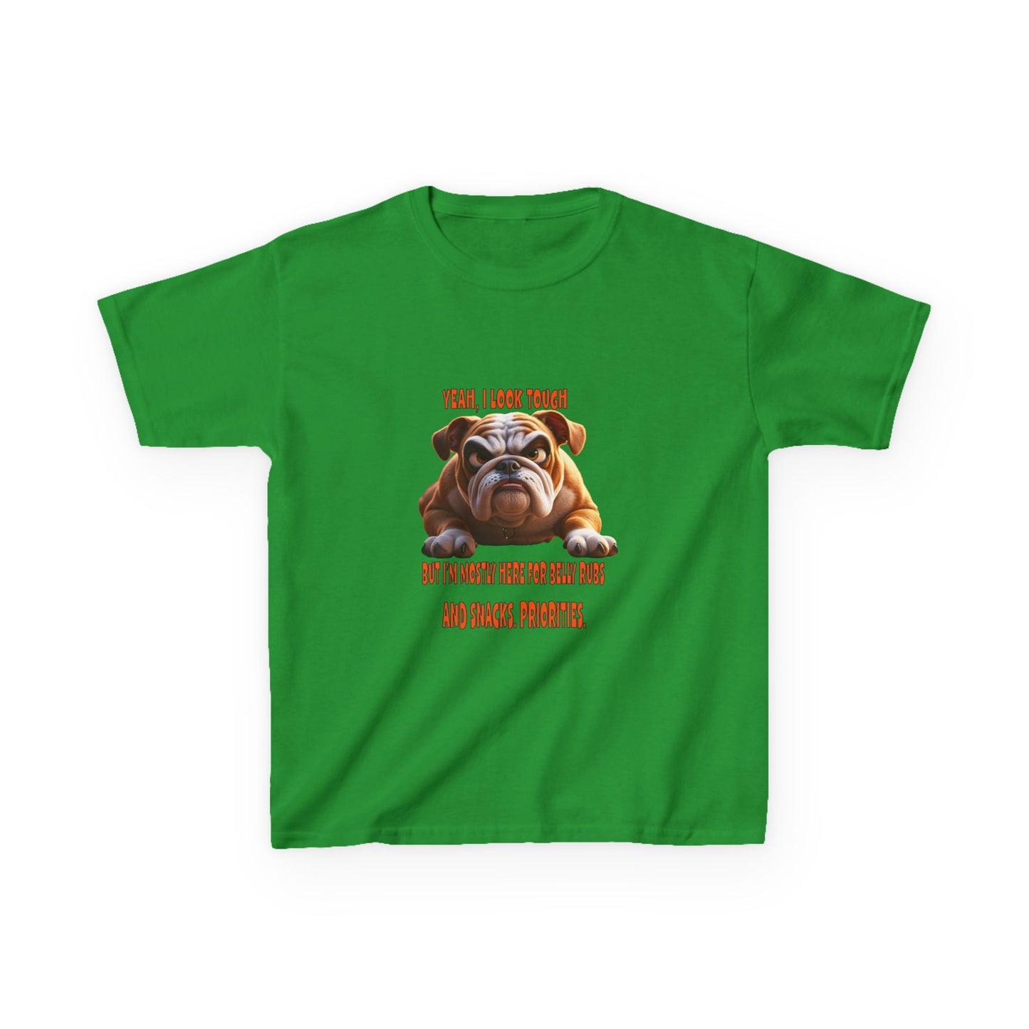 Funny Kids Bulldog Tee - "I look tough"