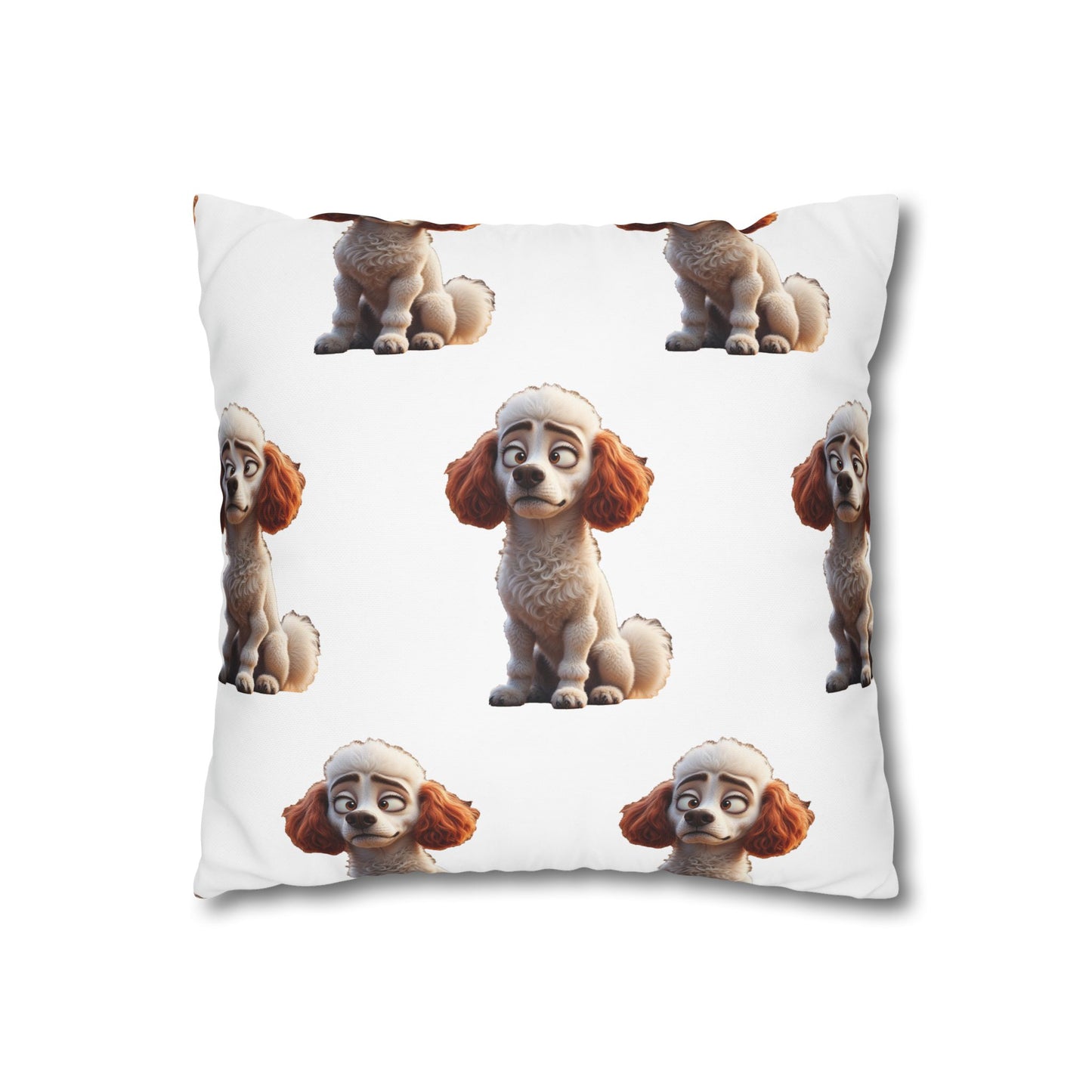 Square Pillowcase Poodles with Tude Design - I woke up like this!