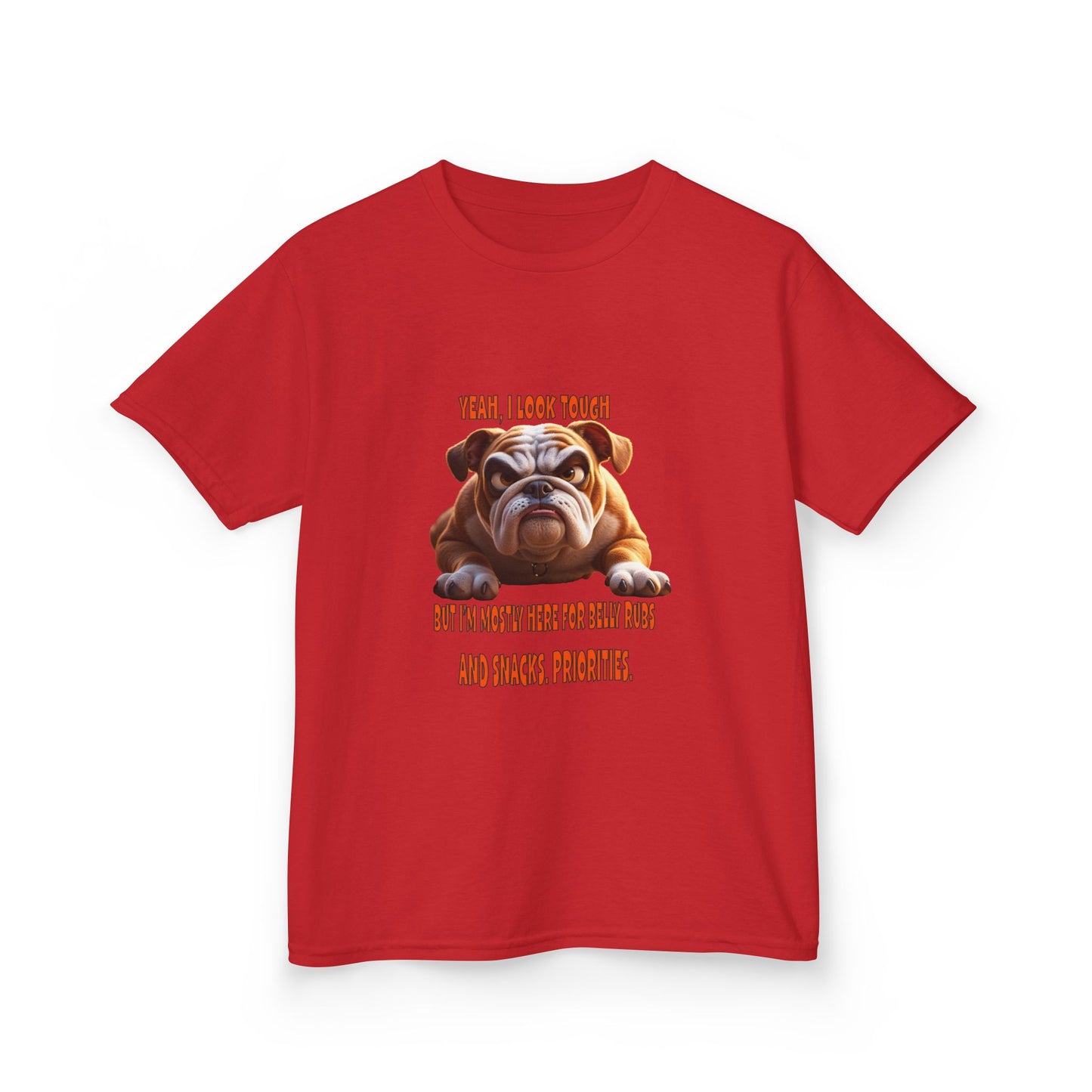 Funny Kids Bulldog Tee - "I look tough"