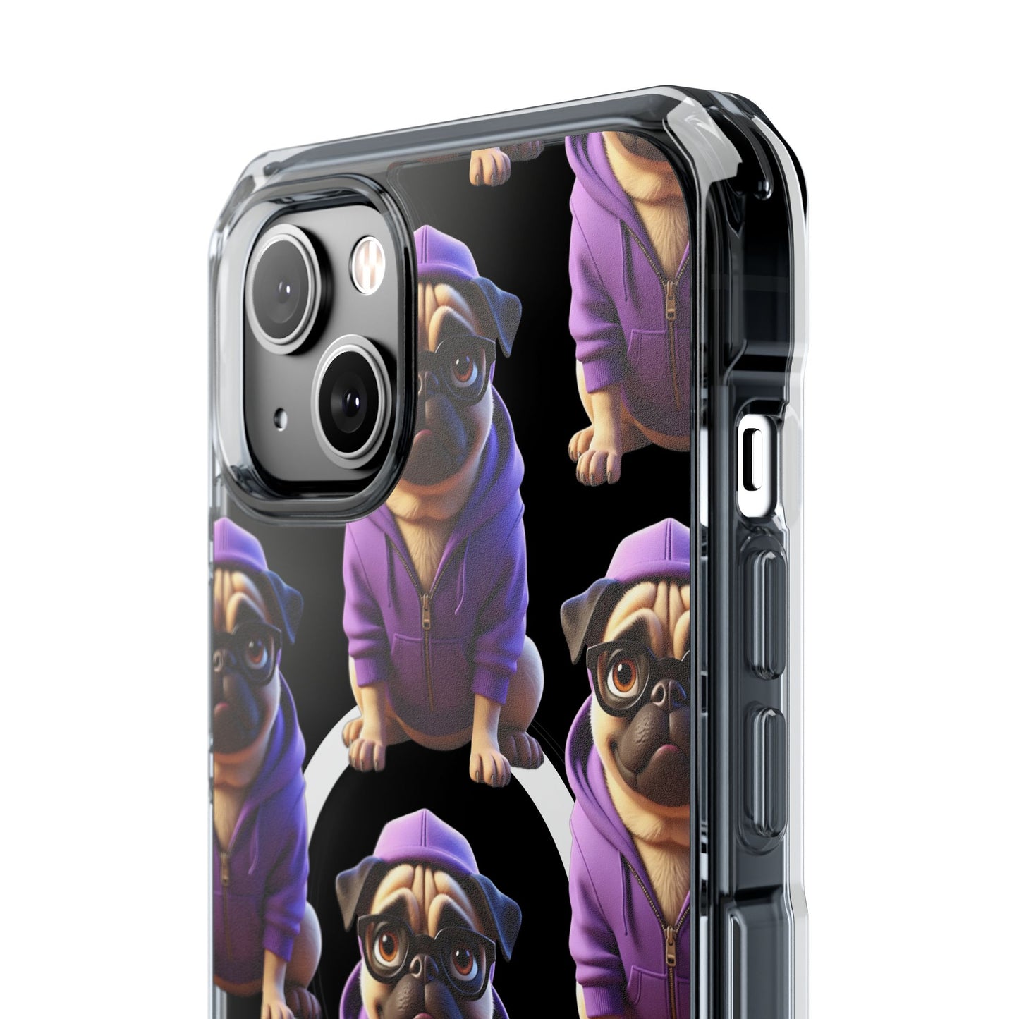 Magnetic Pug iPhone Case, Cute Puggy Smalls Clear Case, Pug Dog Lover Gift, Pet Themed Phone Accessory, Unique Phone Cover