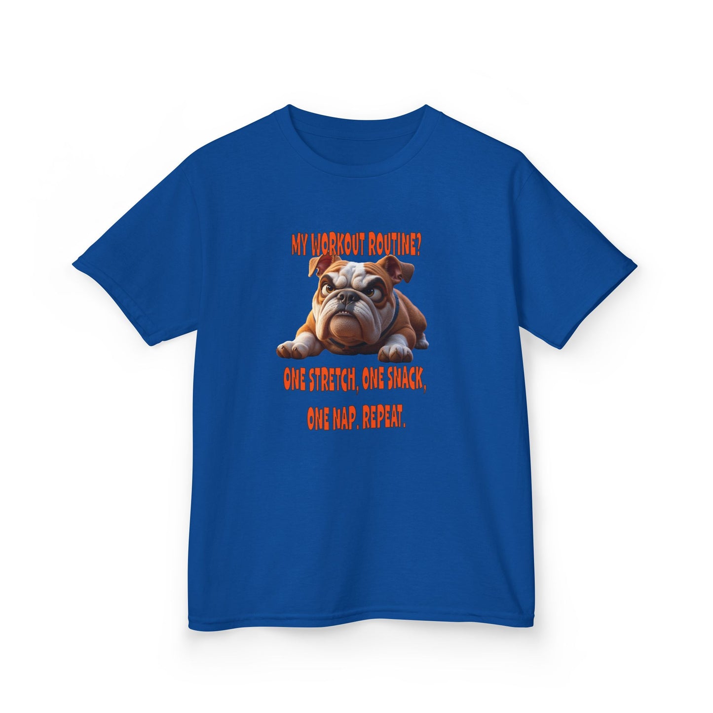 My Workout Routine! Kids funny Bulldog tee.