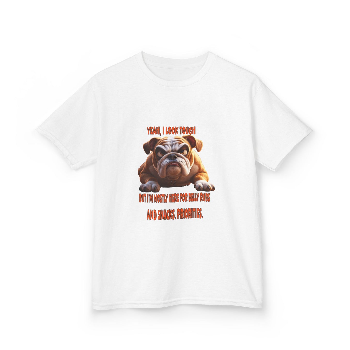 Funny Kids Bulldog Tee - "I look tough"