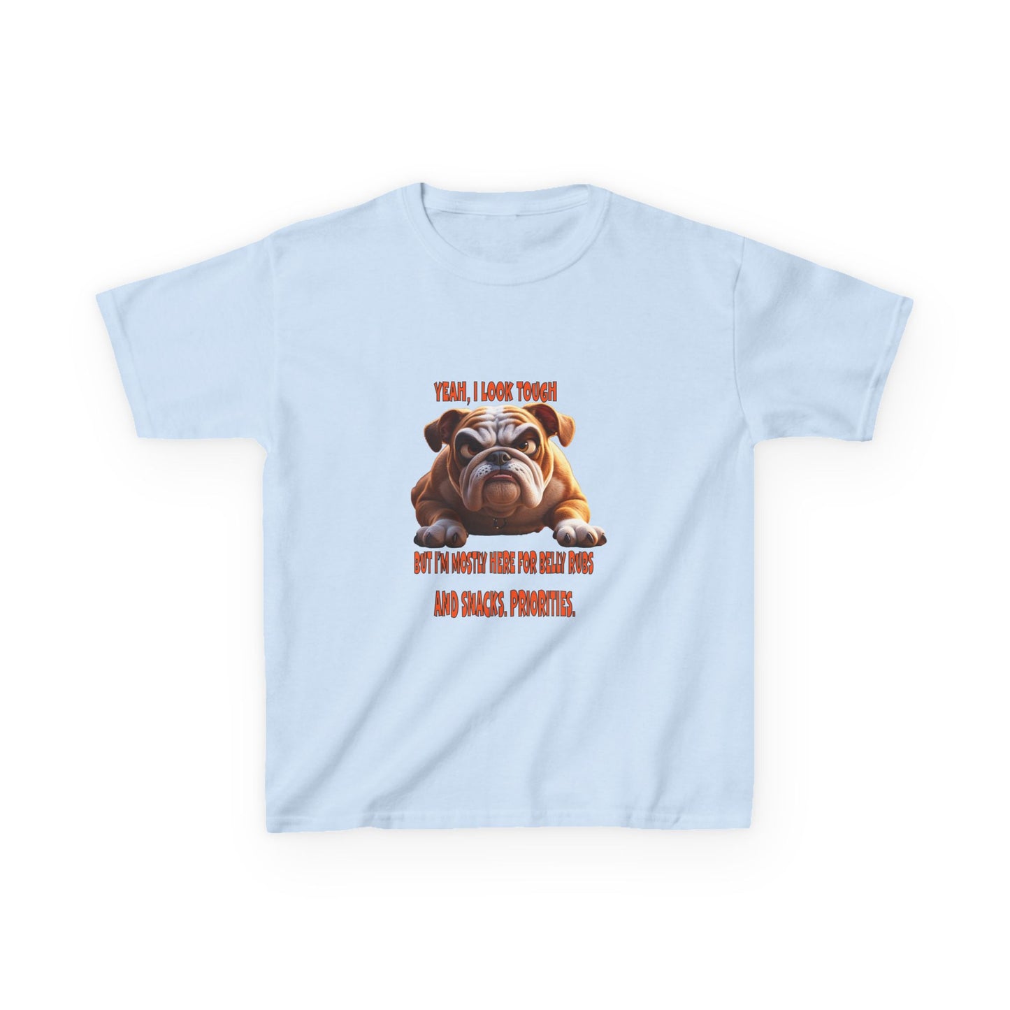 Funny Kids Bulldog Tee - "I look tough"