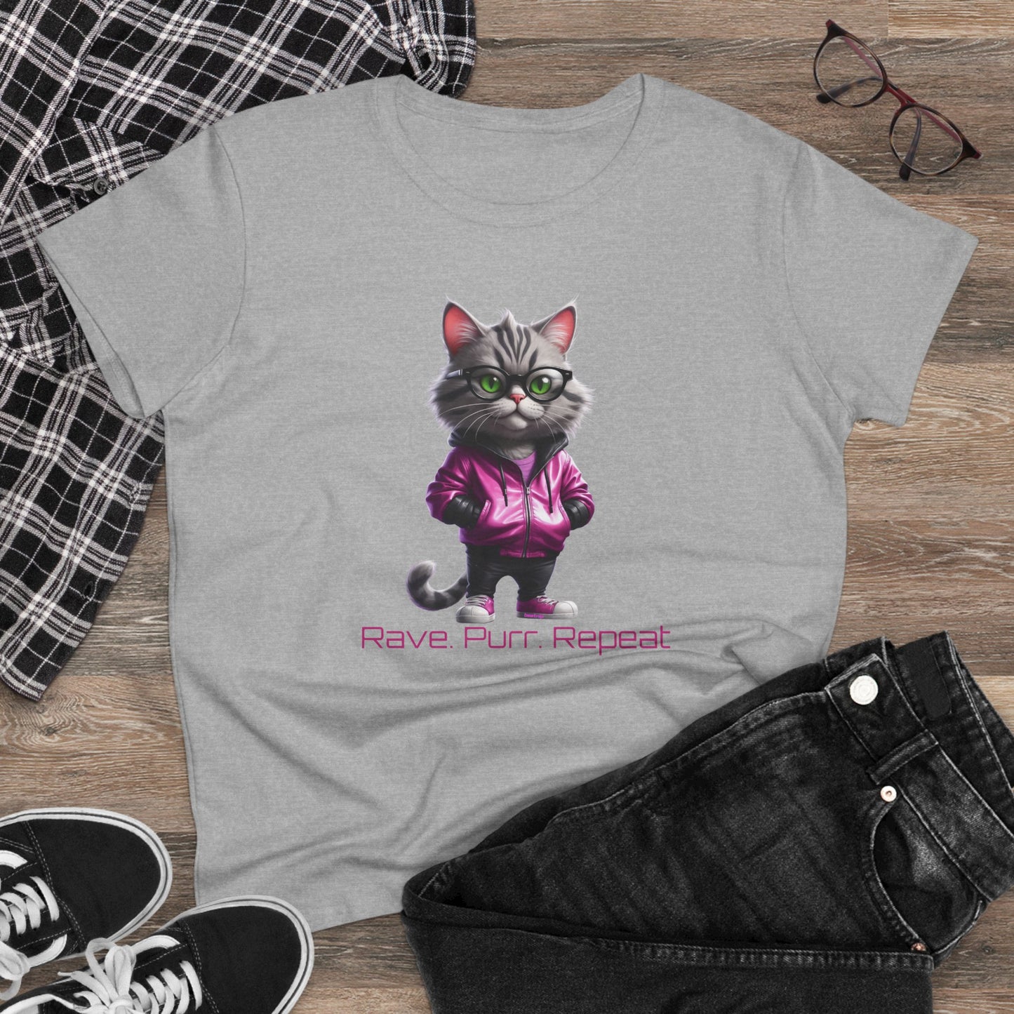 BEATNIP Cool CatTee, Casual Women's Shirt, Gift for Cat and Animal Lovers, Fun Everyday Wear, Cute Summer Top, Animal Lover Tee, Unique Fashion