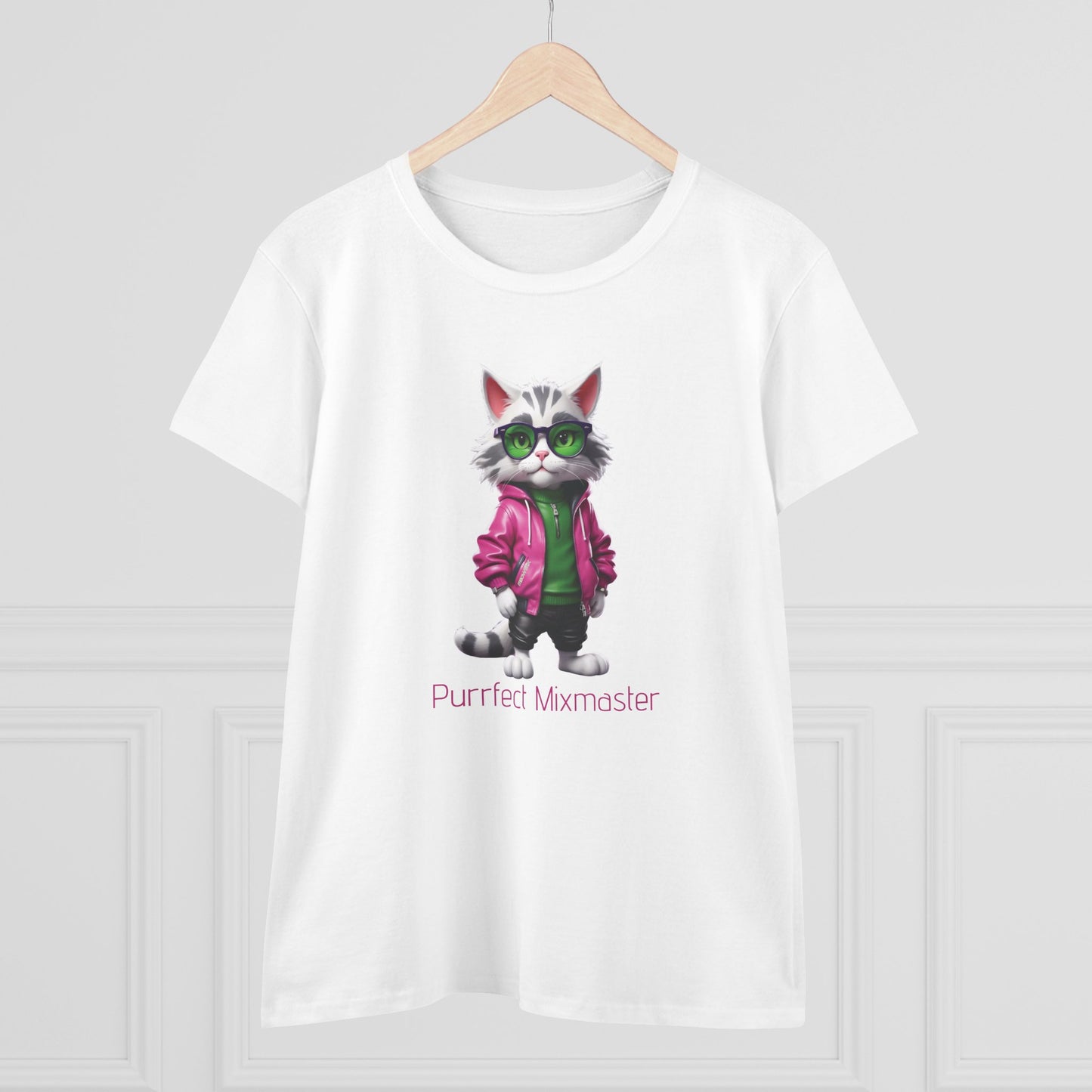 Meowtrix Cool Cat Tee, Casual Women's Shirt, Gift for Cat and Animal Lovers, Fun Everyday Wear, Cute Summer Top, Animal Lover Tee, Unique Fashion