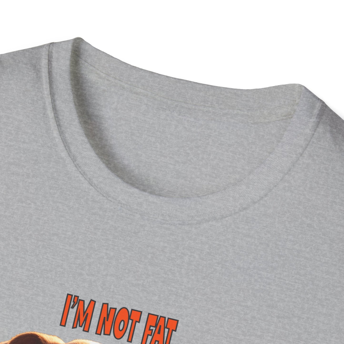 Funny Grumpy Bulldog T-Shirt - Perfect Gift for Dog Lovers - "I'M not fat, I'm fluffily challenged!"