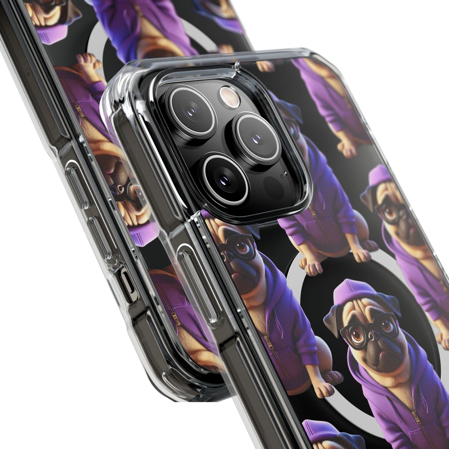 Magnetic Pug iPhone Case, Cute Puggy Smalls Clear Case, Pug Dog Lover Gift, Pet Themed Phone Accessory, Unique Phone Cover