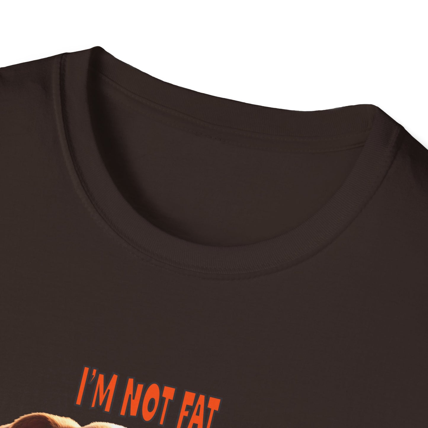 Funny Grumpy Bulldog T-Shirt - Perfect Gift for Dog Lovers - "I'M not fat, I'm fluffily challenged!"