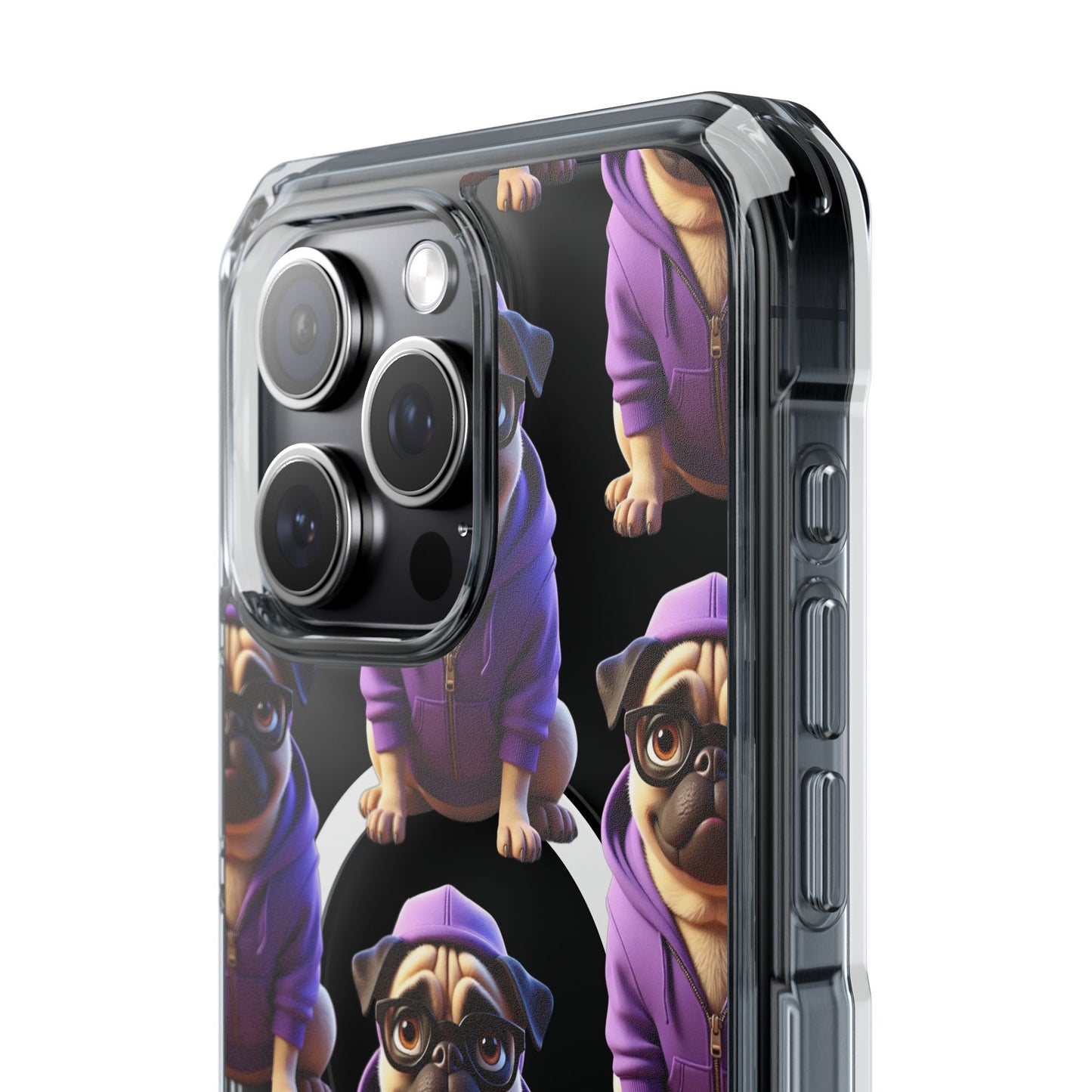 Magnetic Pug iPhone Case, Cute Puggy Smalls Clear Case, Pug Dog Lover Gift, Pet Themed Phone Accessory, Unique Phone Cover