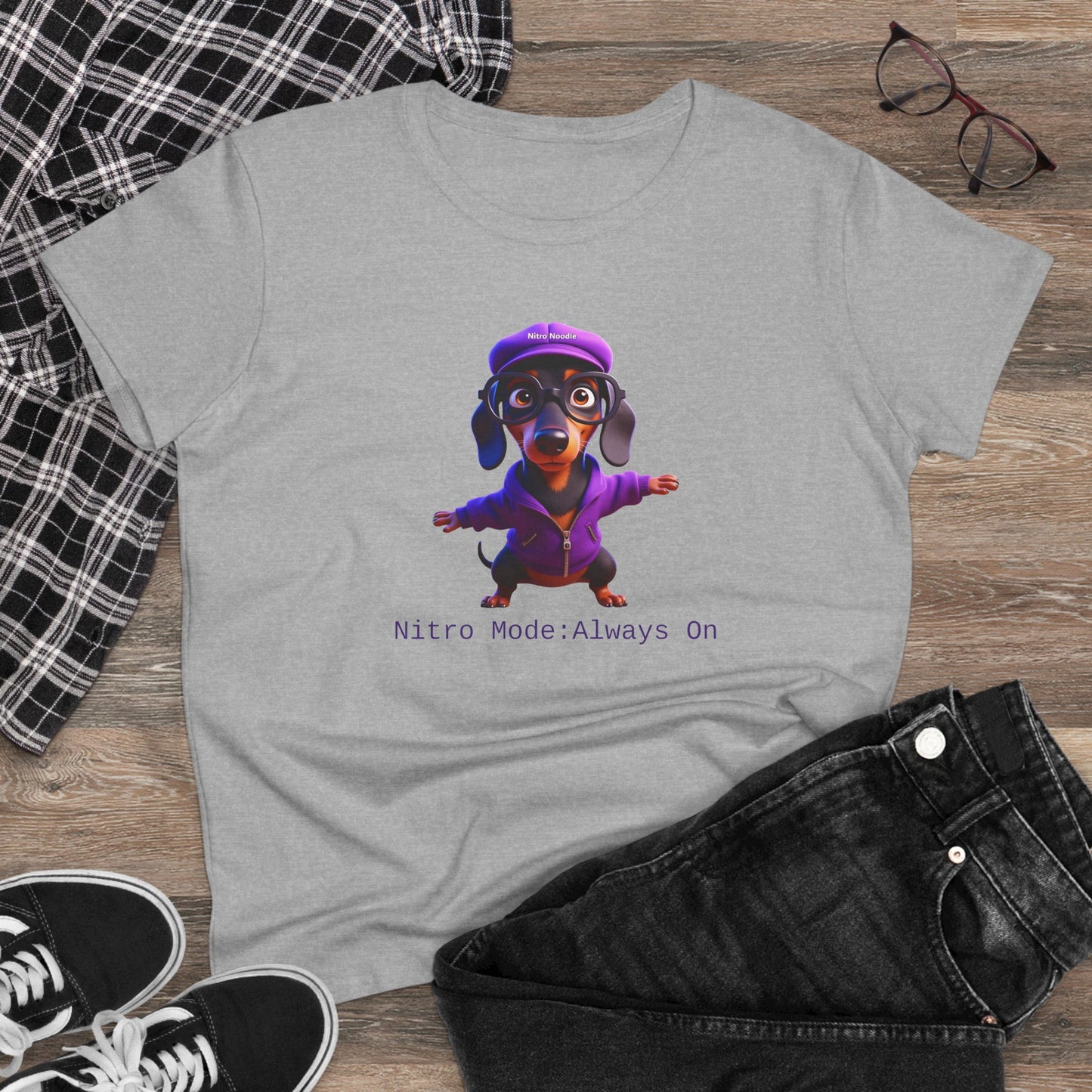 Nitro Noodle Cute Dog Tee, Casual Women's Shirt, Gift for Dog and Animal Lovers, Fun Everyday Wear, Cute Summer Top, Animal Lover Tee, Unique Fashion