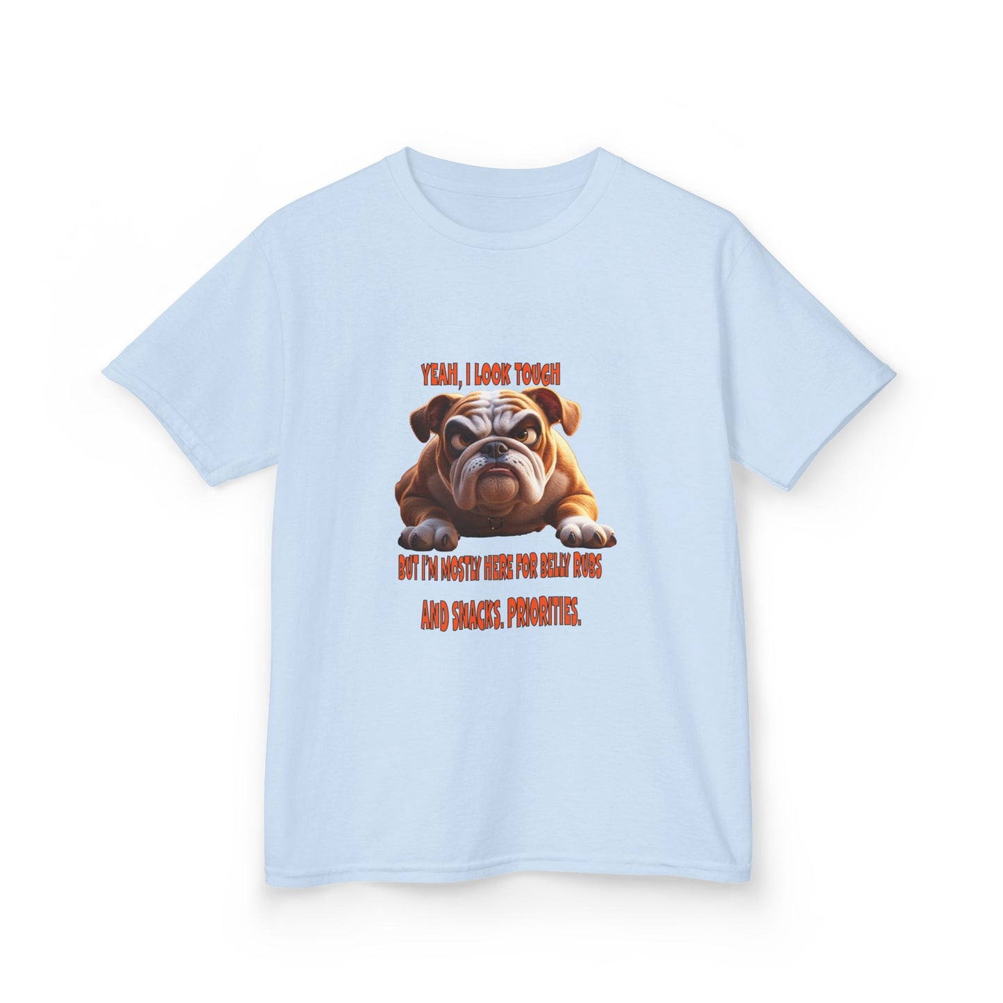 Funny Kids Bulldog Tee - "I look tough"