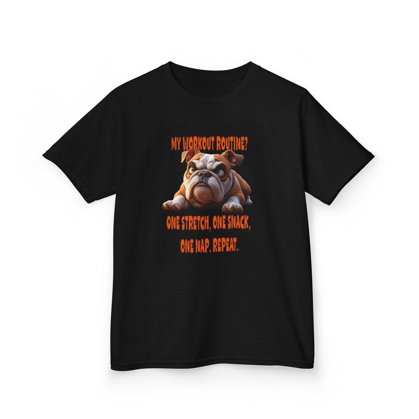 My Workout Routine! Kids funny Bulldog tee.