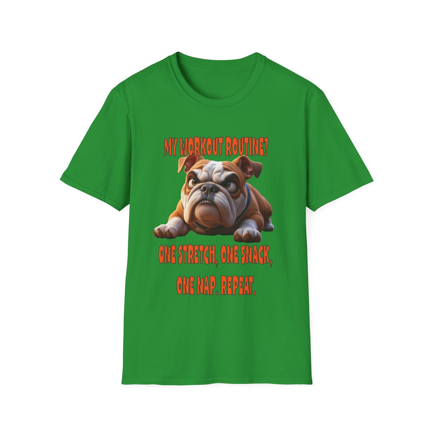 Funny Grumpy Bulldog T-Shirt - Perfect Gift for Dog Lovers - My Workout Routine!