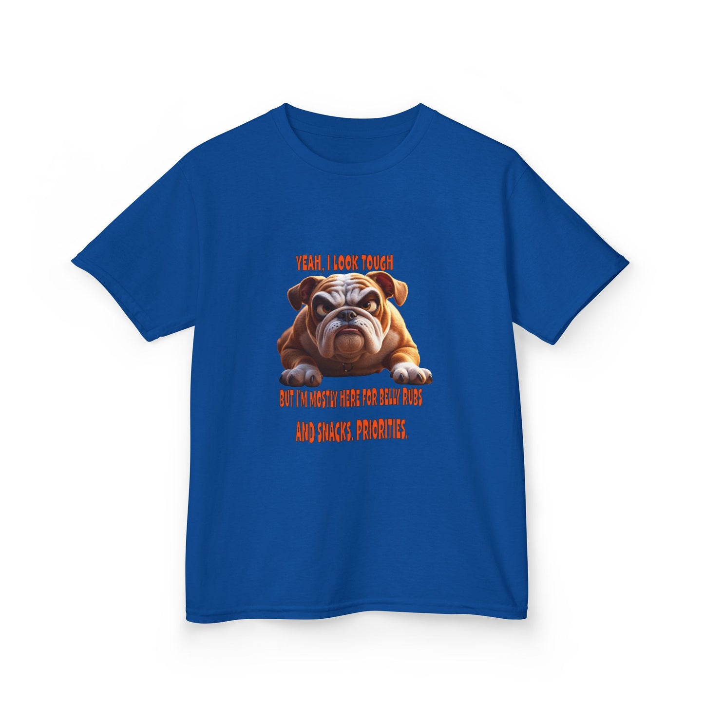 Funny Kids Bulldog Tee - "I look tough"
