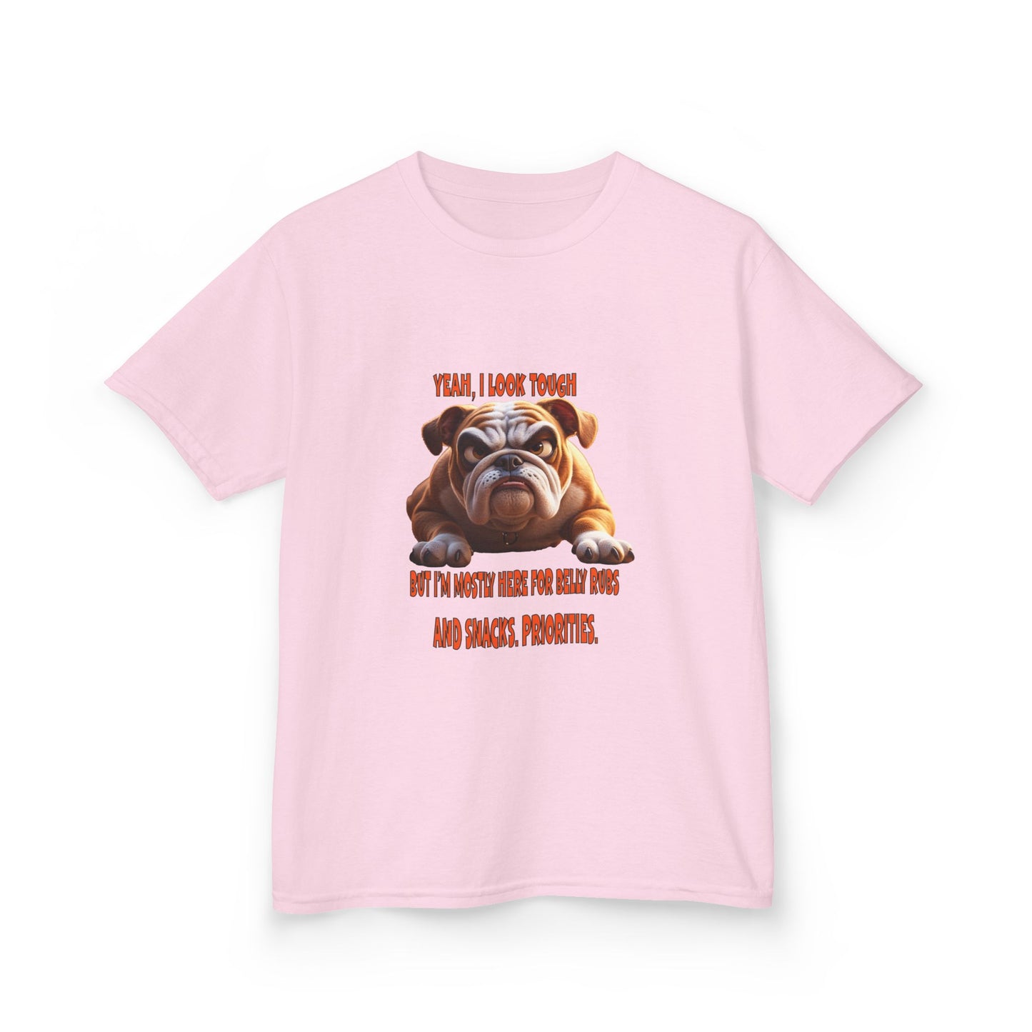 Funny Kids Bulldog Tee - "I look tough"