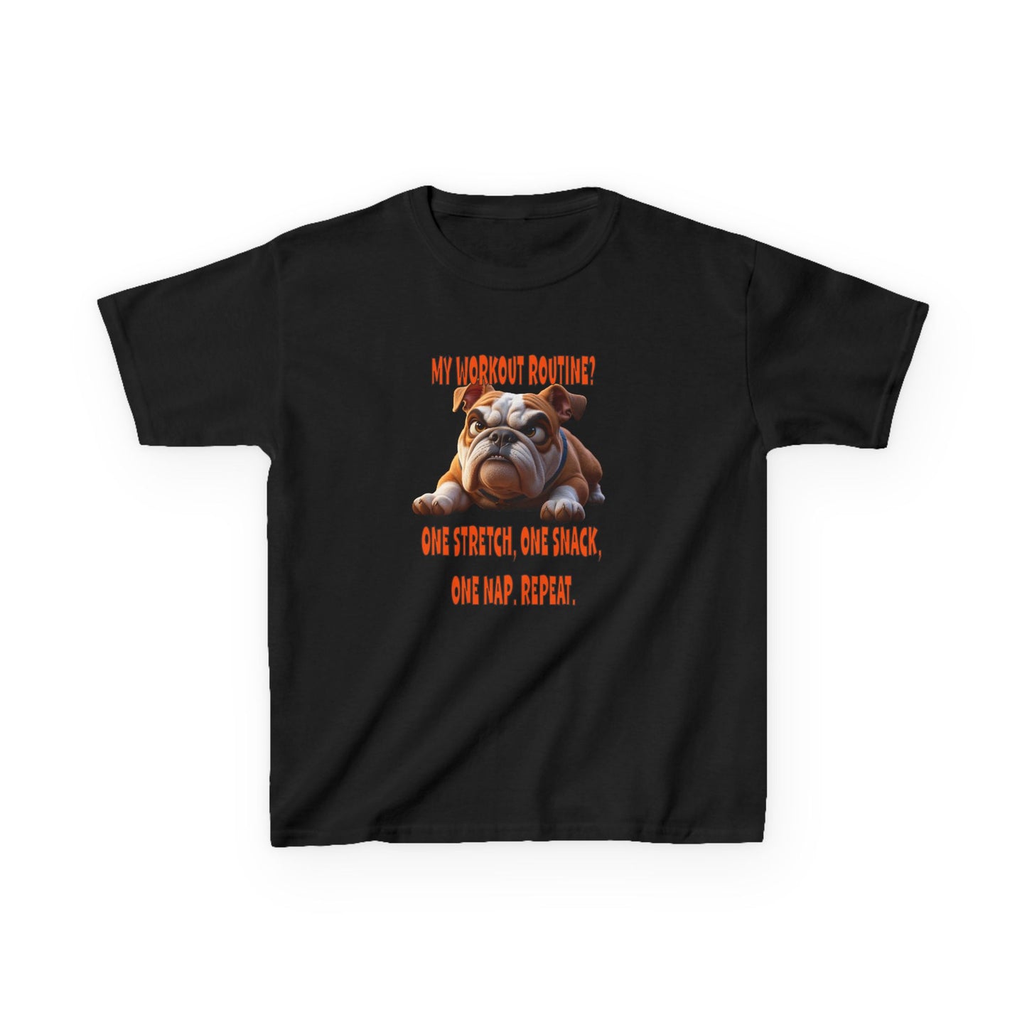 My Workout Routine! Kids funny Bulldog tee.