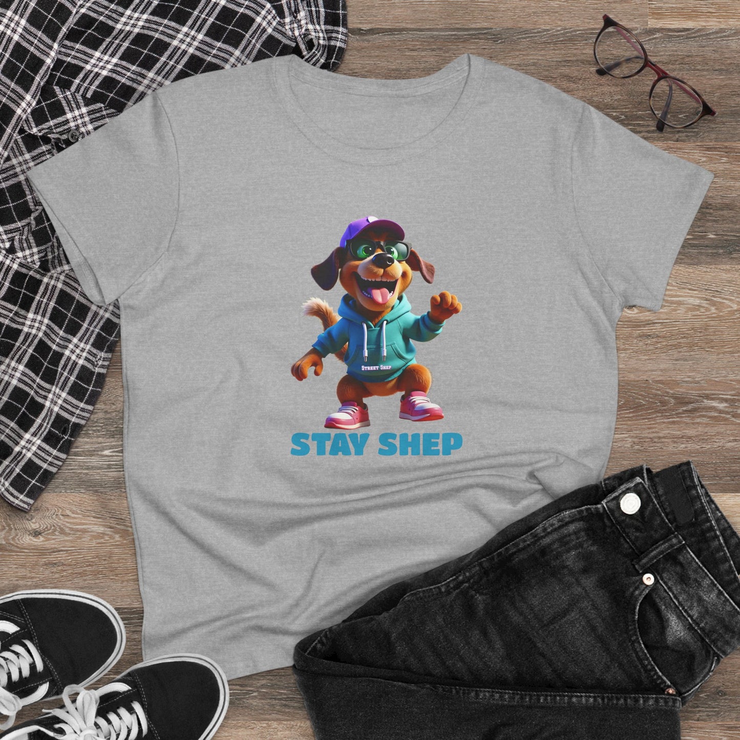 Street Shep Dog Tee, Casual Women's Shirt, Gift for Dog and Animal Lovers, Fun Everyday Wear, Cute Summer Top, Animal Lover Tee, Unique Fashion