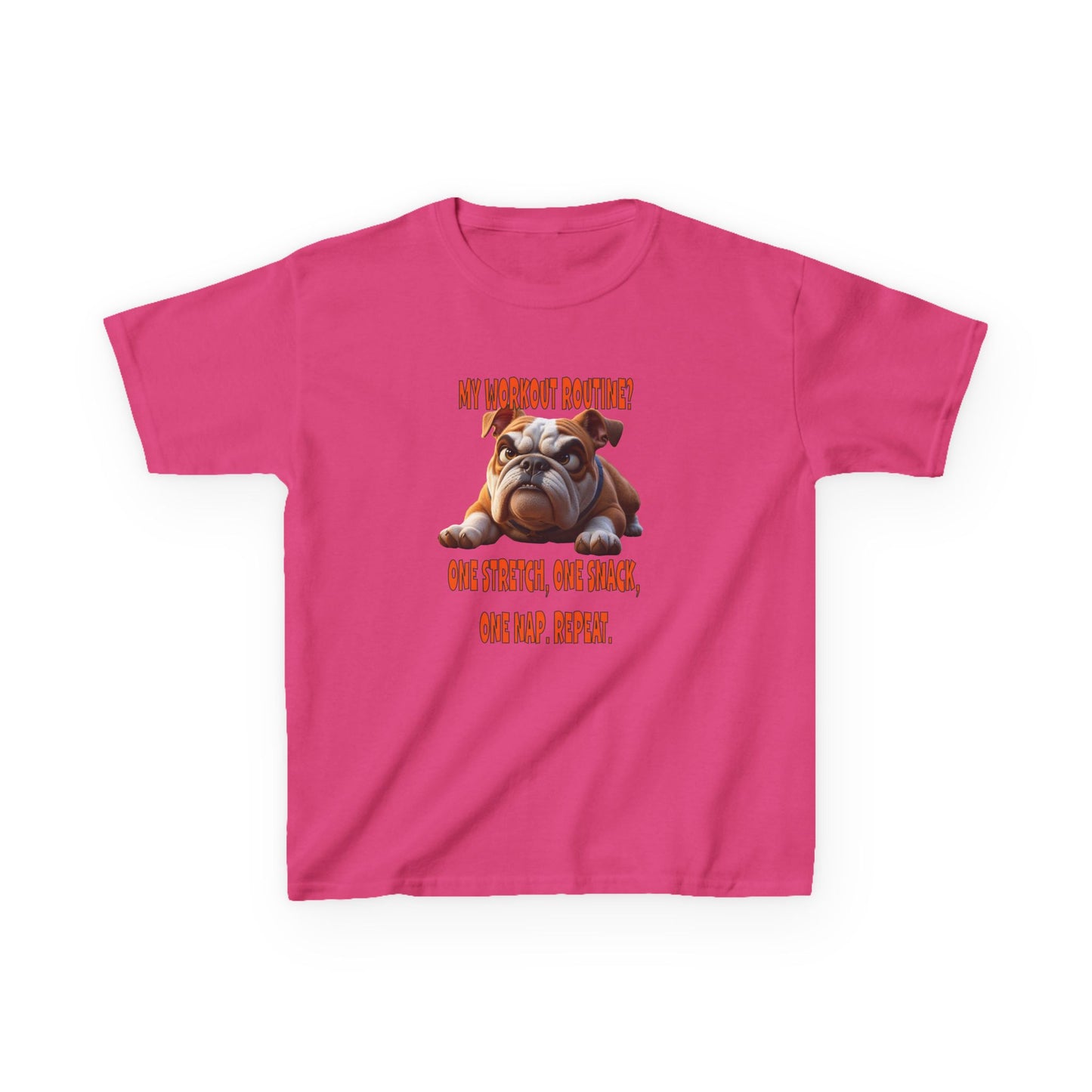 My Workout Routine! Kids funny Bulldog tee.