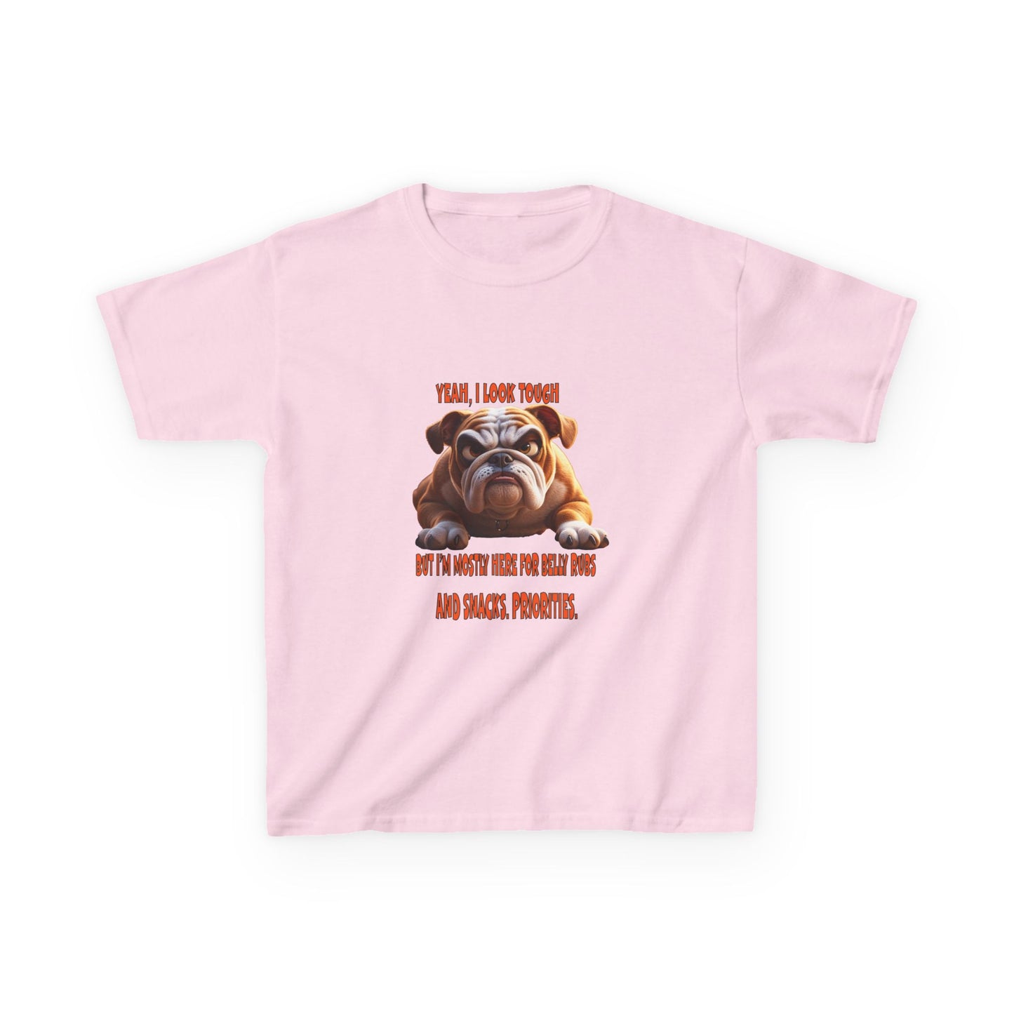 Funny Kids Bulldog Tee - "I look tough"
