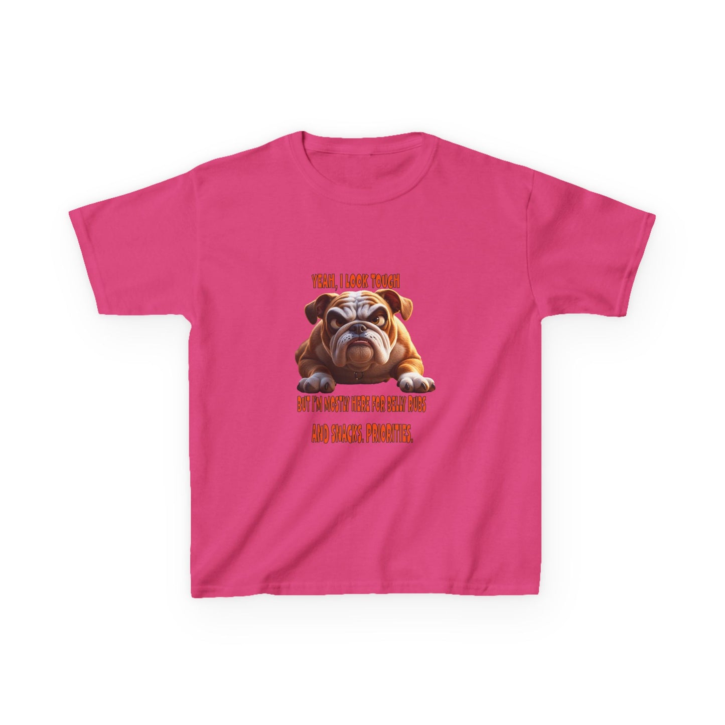Funny Kids Bulldog Tee - "I look tough"