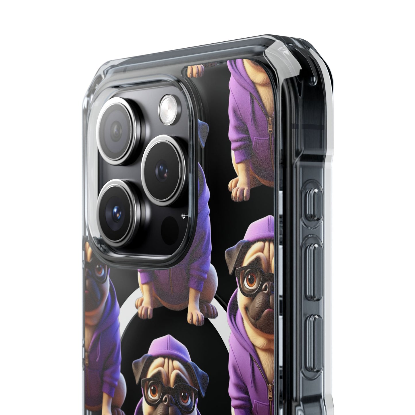 Magnetic Pug iPhone Case, Cute Puggy Smalls Clear Case, Pug Dog Lover Gift, Pet Themed Phone Accessory, Unique Phone Cover