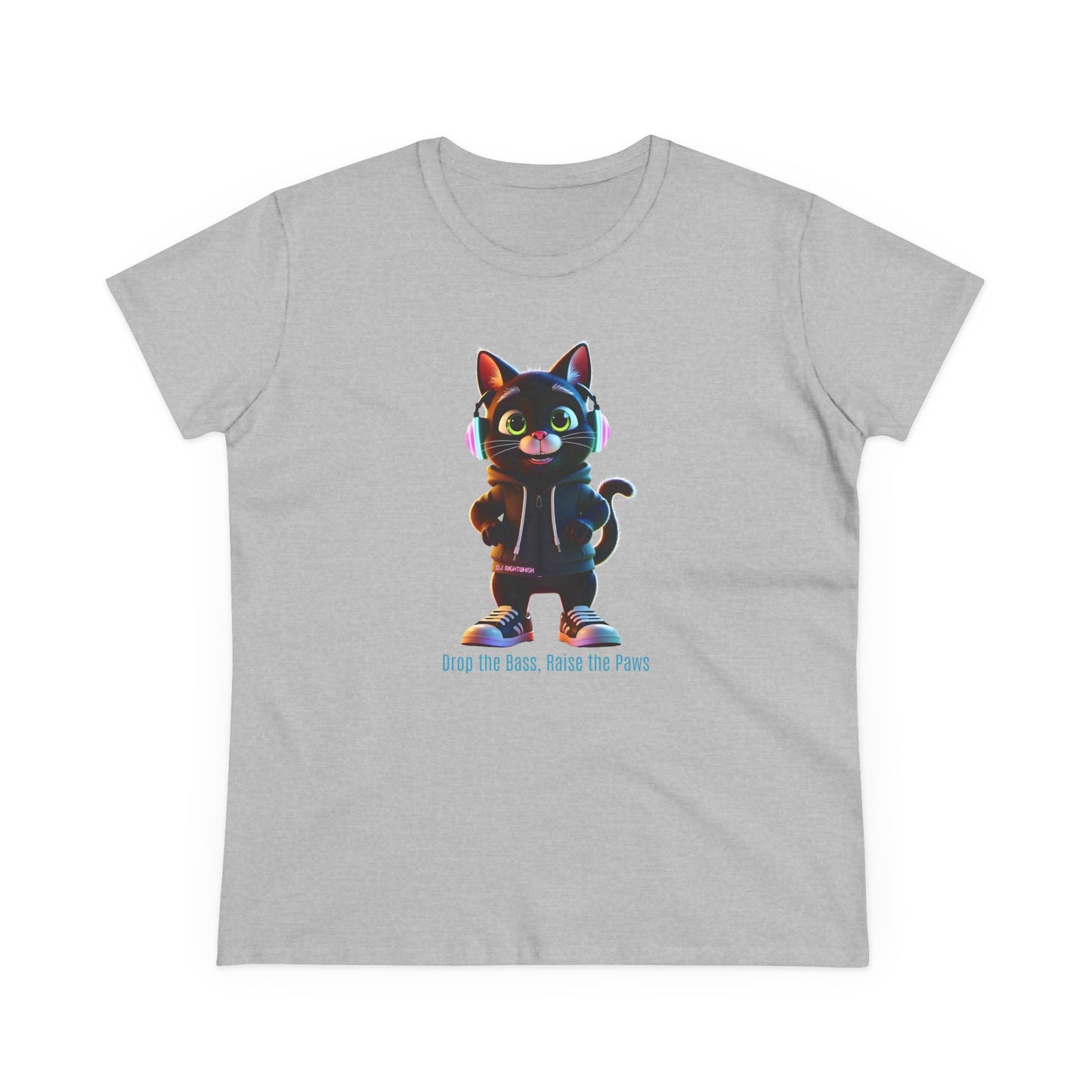 Cool Cat DJ Nightwhisk Tee, Casual Women's Shirt, Gift for Cat Lovers, Fun Everyday Wear, Cute Summer Top, Animal Lover Tee, Unique Fashion