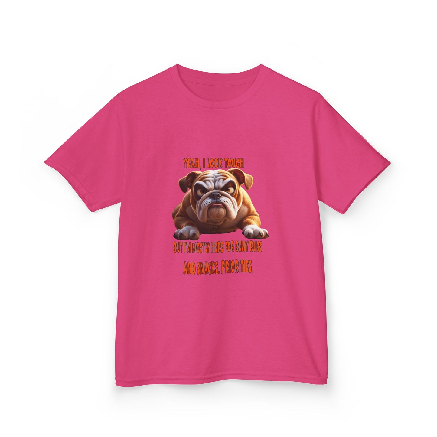 Funny Kids Bulldog Tee - "I look tough"