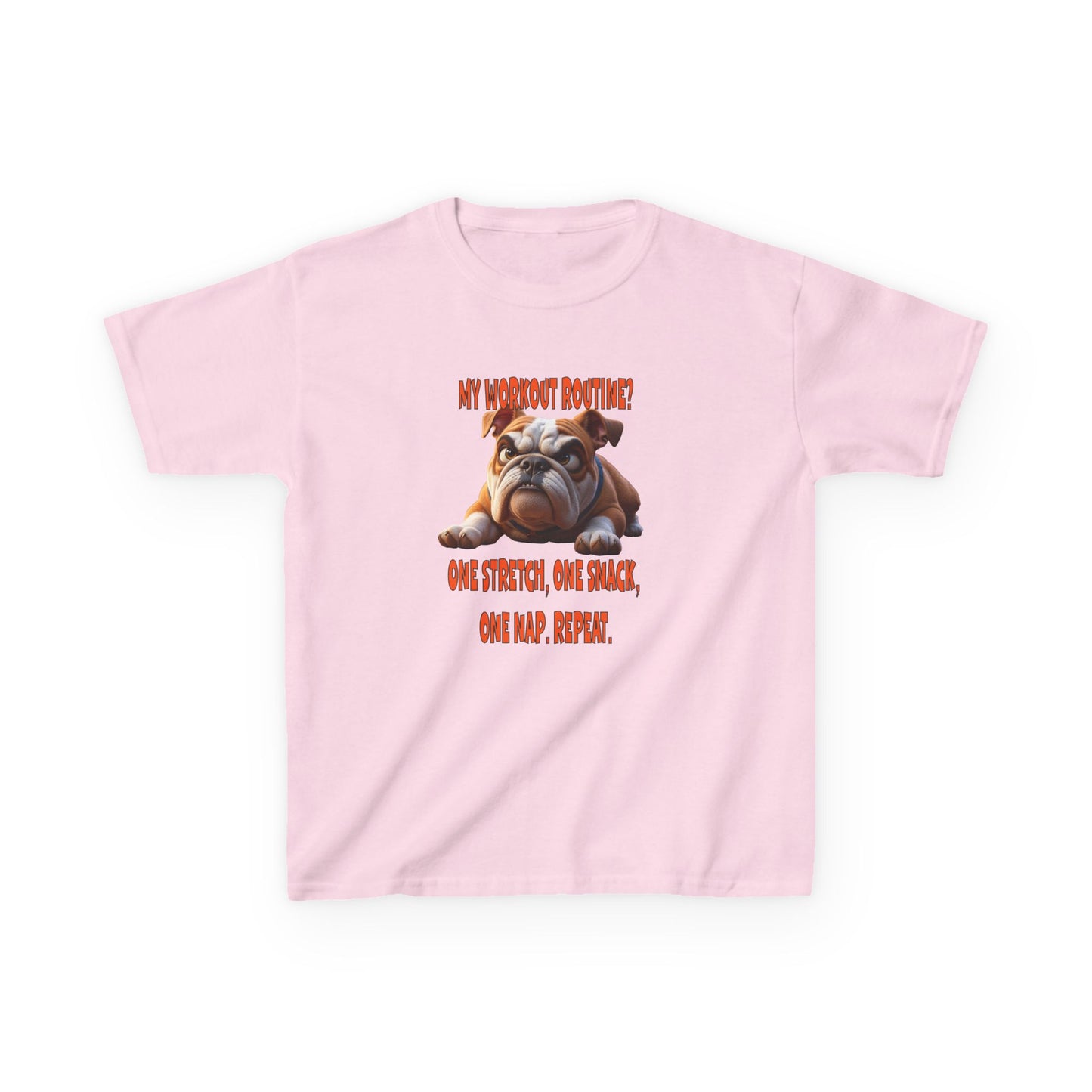 My Workout Routine! Kids funny Bulldog tee.