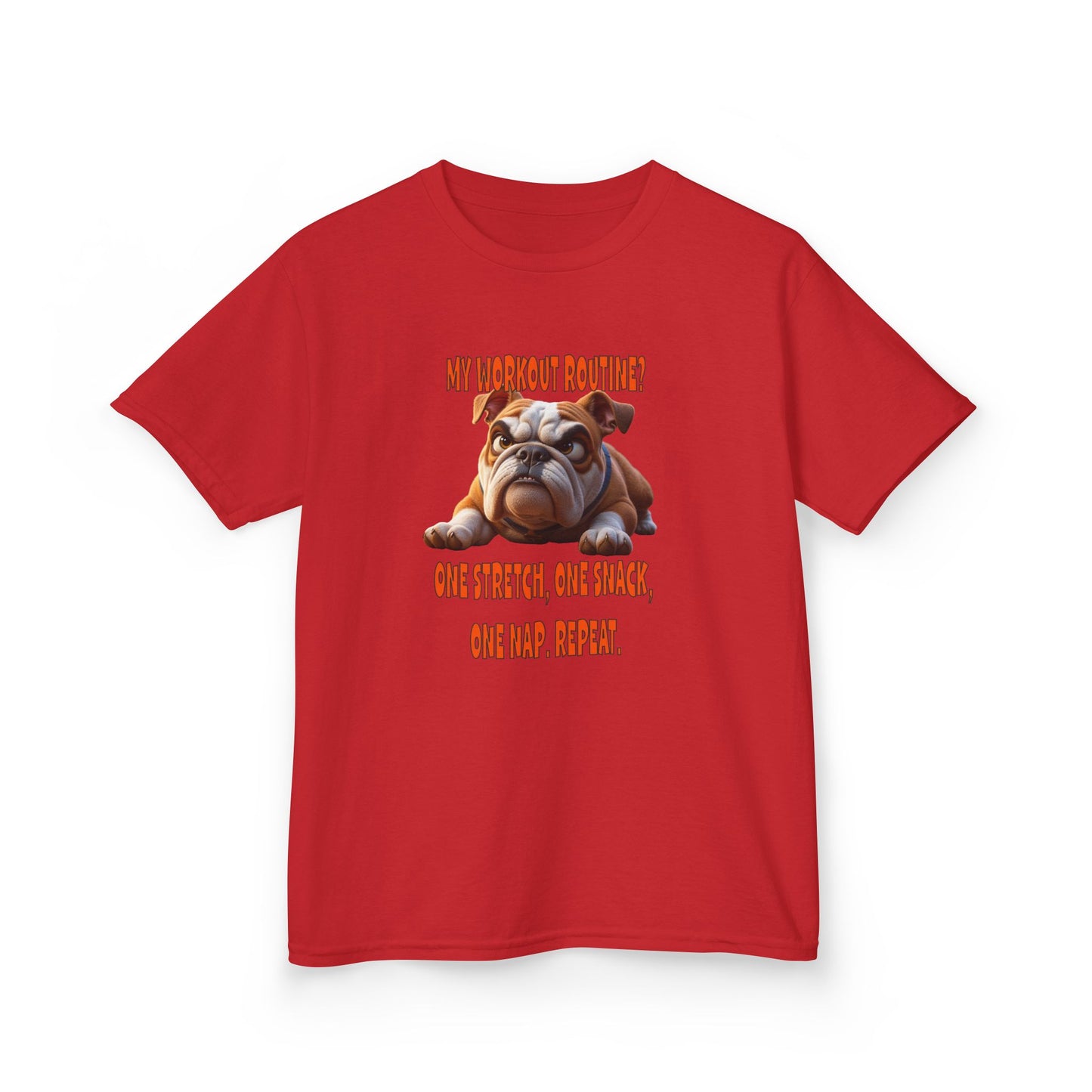My Workout Routine! Kids funny Bulldog tee.