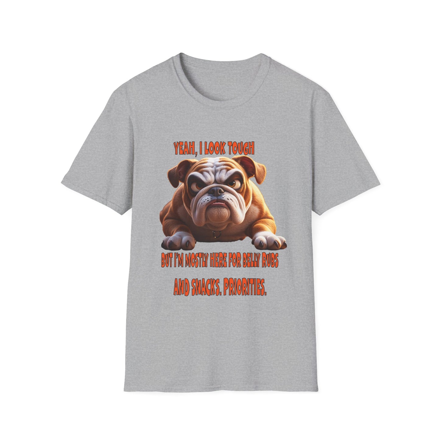 Funny Grumpy Bulldog T-Shirt - Perfect Gift for Dog Lovers - "I look Tough"