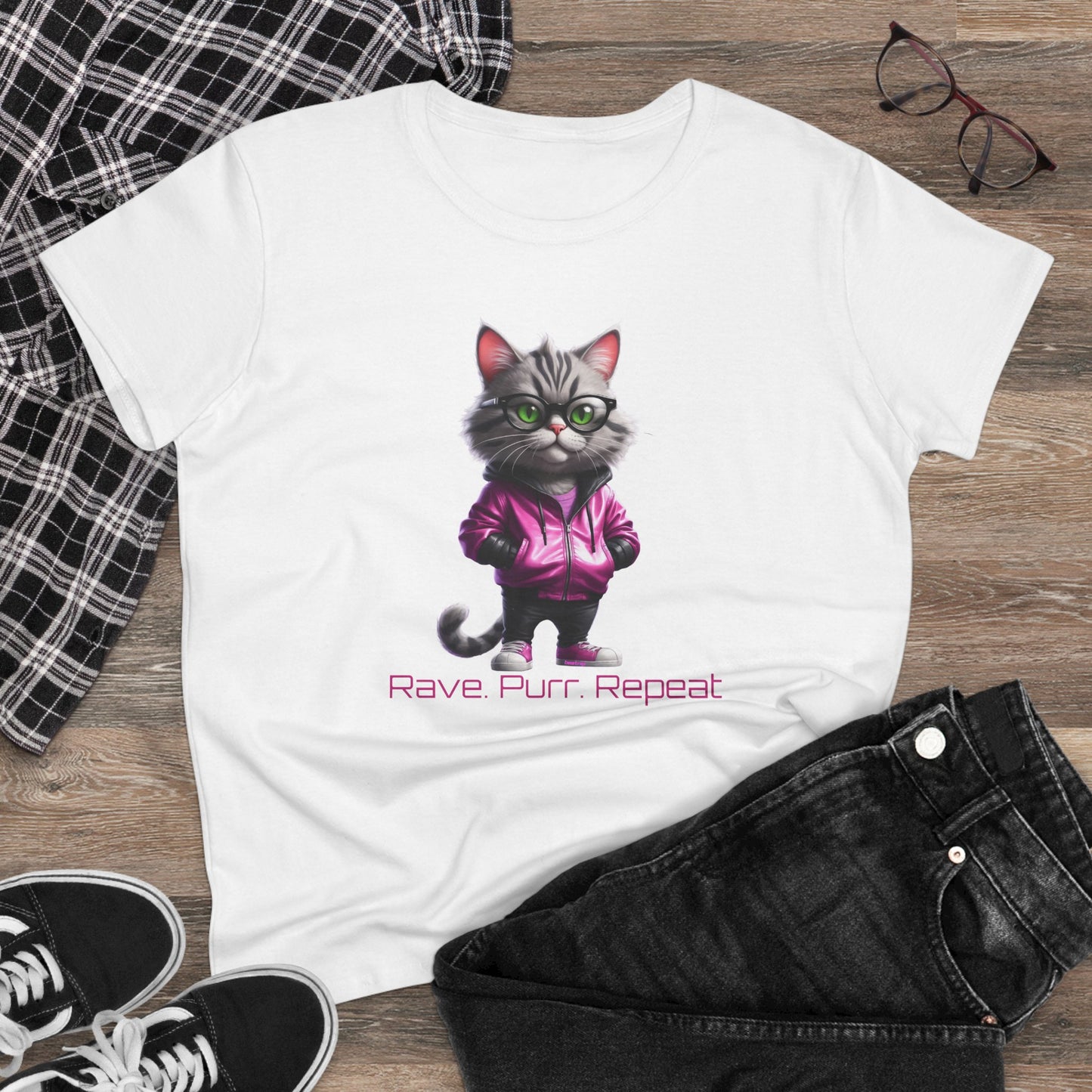 BEATNIP Cool CatTee, Casual Women's Shirt, Gift for Cat and Animal Lovers, Fun Everyday Wear, Cute Summer Top, Animal Lover Tee, Unique Fashion