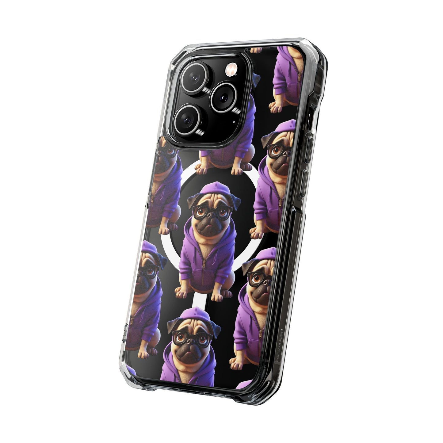 Magnetic Pug iPhone Case, Cute Puggy Smalls Clear Case, Pug Dog Lover Gift, Pet Themed Phone Accessory, Unique Phone Cover
