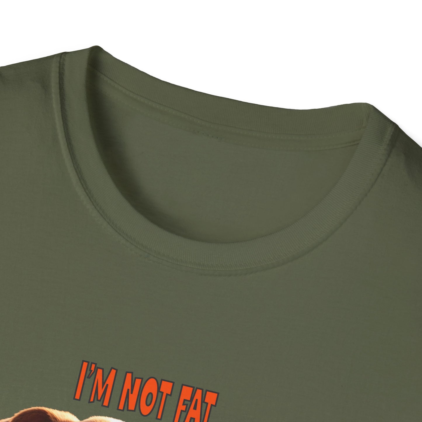 Funny Grumpy Bulldog T-Shirt - Perfect Gift for Dog Lovers - "I'M not fat, I'm fluffily challenged!"