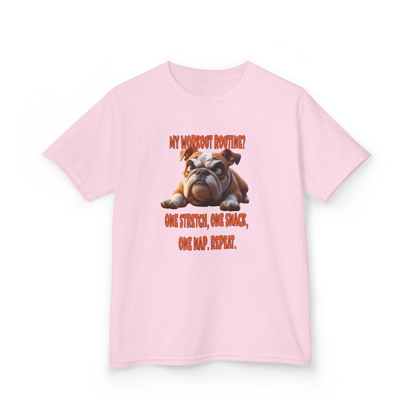 My Workout Routine! Kids funny Bulldog tee.