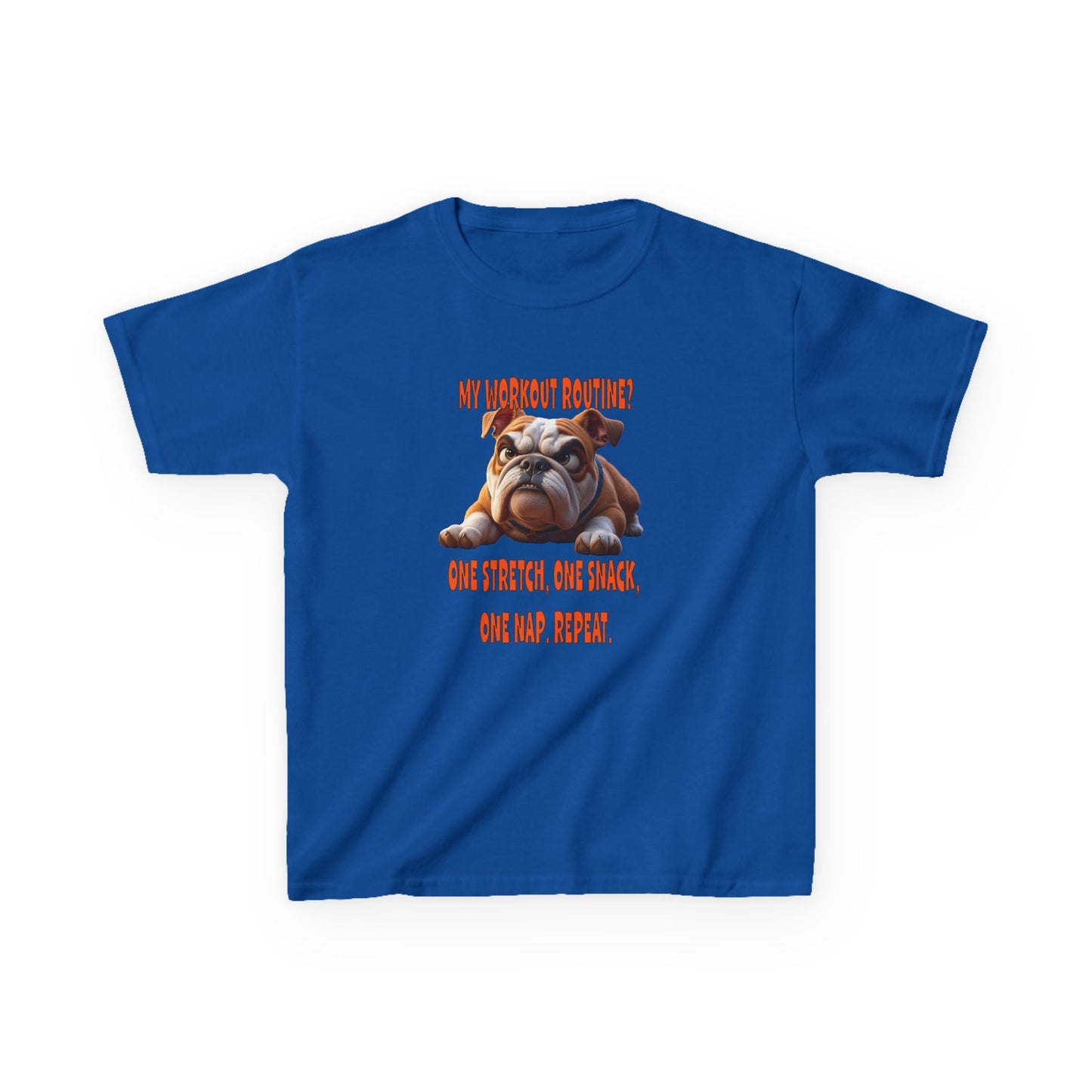 My Workout Routine! Kids funny Bulldog tee.