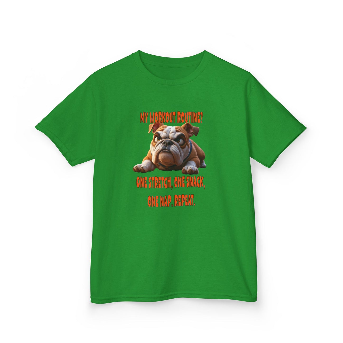 My Workout Routine! Kids funny Bulldog tee.