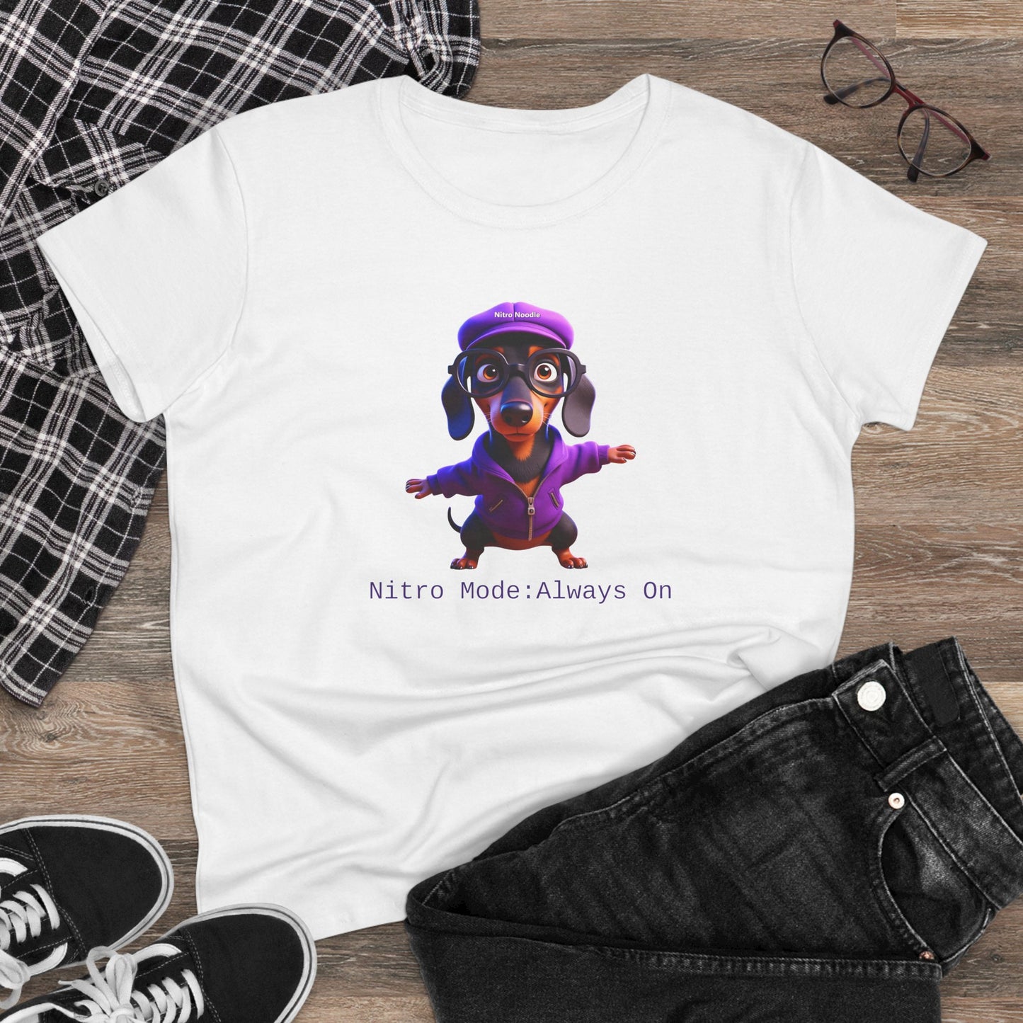 Nitro Noodle Cute Dog Tee, Casual Women's Shirt, Gift for Dog and Animal Lovers, Fun Everyday Wear, Cute Summer Top, Animal Lover Tee, Unique Fashion